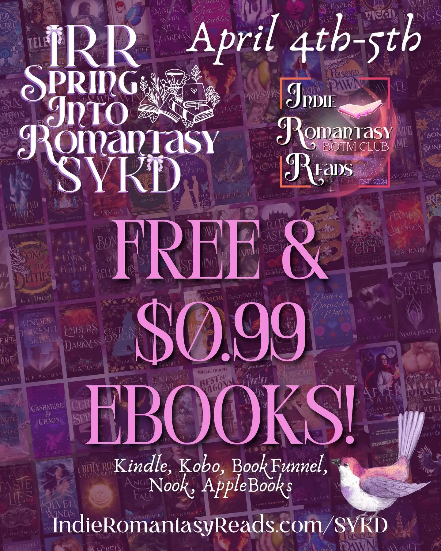 The Indie Romantasy Reads Spring Into Romantasy SYKD is THIS WEEK!! Incredible Indie Romantasy reads (INCLUDING CHECKMATE) will be free and $0.99 during the event, which runs April 4th-5th!

Swipe ➡️ for more info on Checkmate!

#villainsdoitbetter #