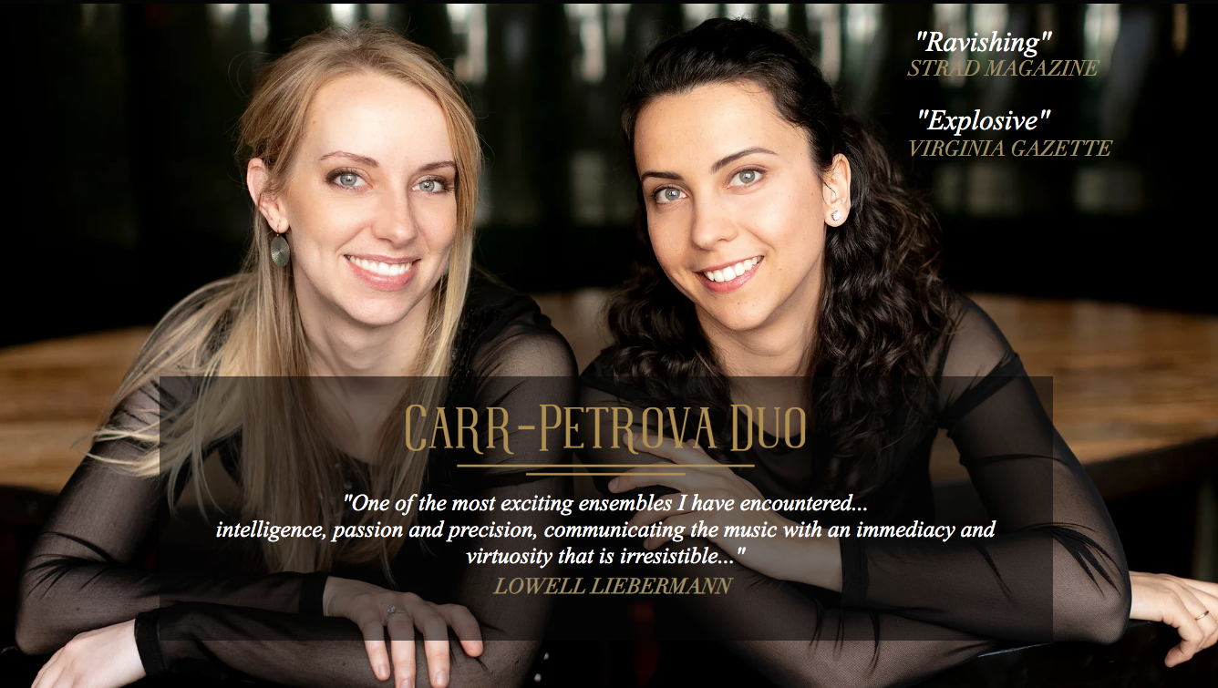 DC Strings Workshop is proud to present the Carr-Petrova duo in residency, September 12-16, 2019 in partnership with The General Board of Church and Society, The United Methodist Church’s denominational social justice agency on Capitol Hill. Click here to learn more about this residency.