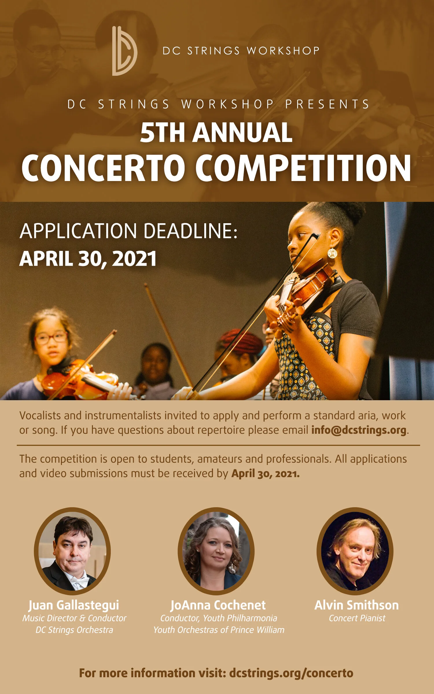 5th Annual Concerto Audition Winners Announced - DC Strings Workshop