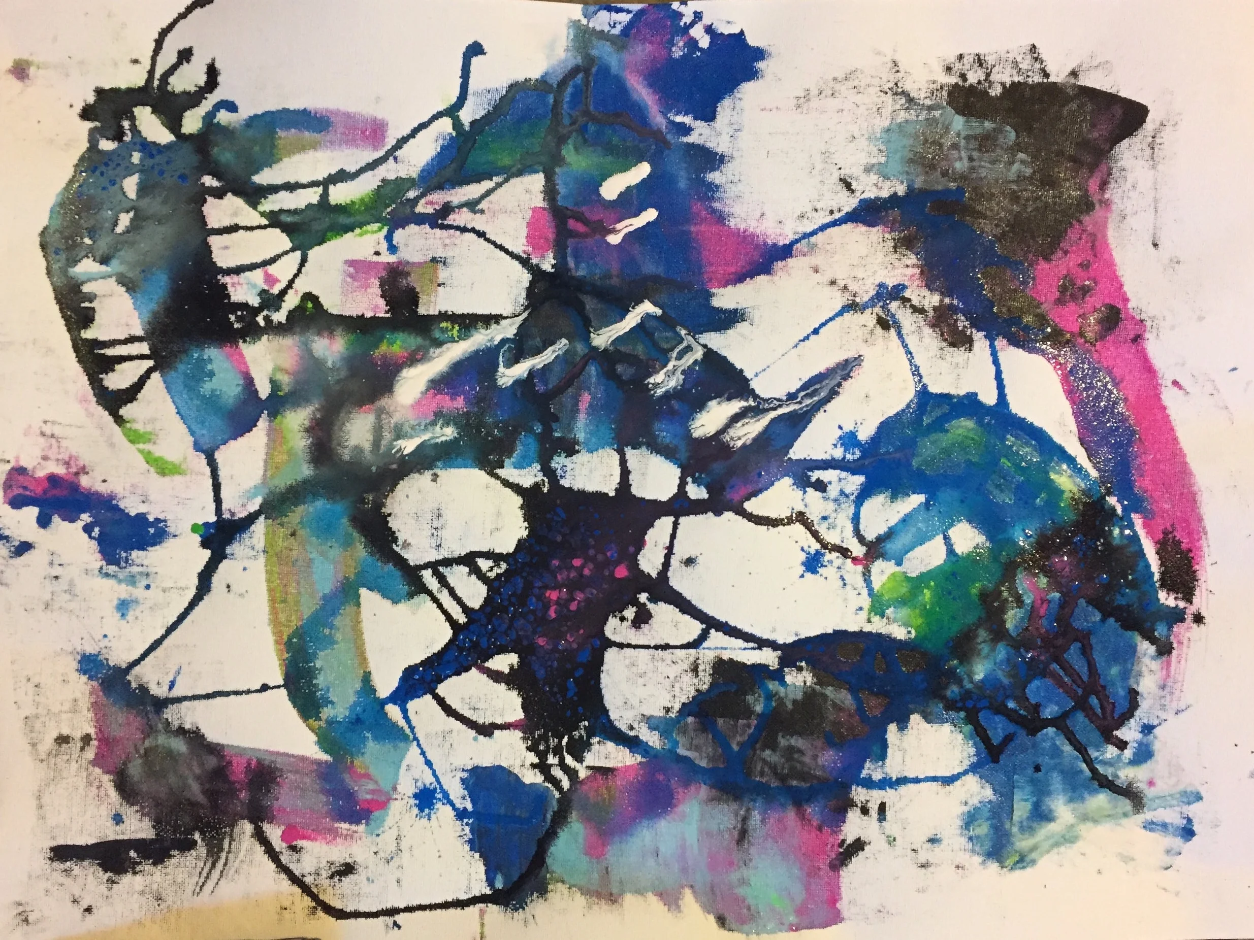 Untitled #1. Acrylic & Ink on Canvas Paper. 2016