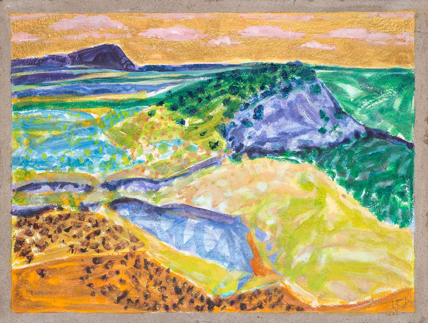 Banni Desert Grasslands - Kutch 60x79cm Gouache on handmade camel paper 2016.jpg