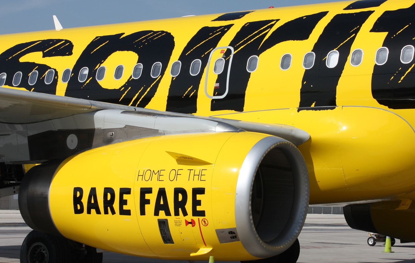 Spirit advertises what they are best known for right on the side of their planes. Source