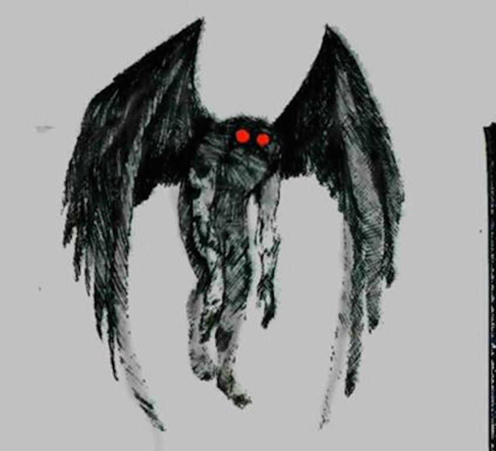 Artists rendering of the Mothman. Source