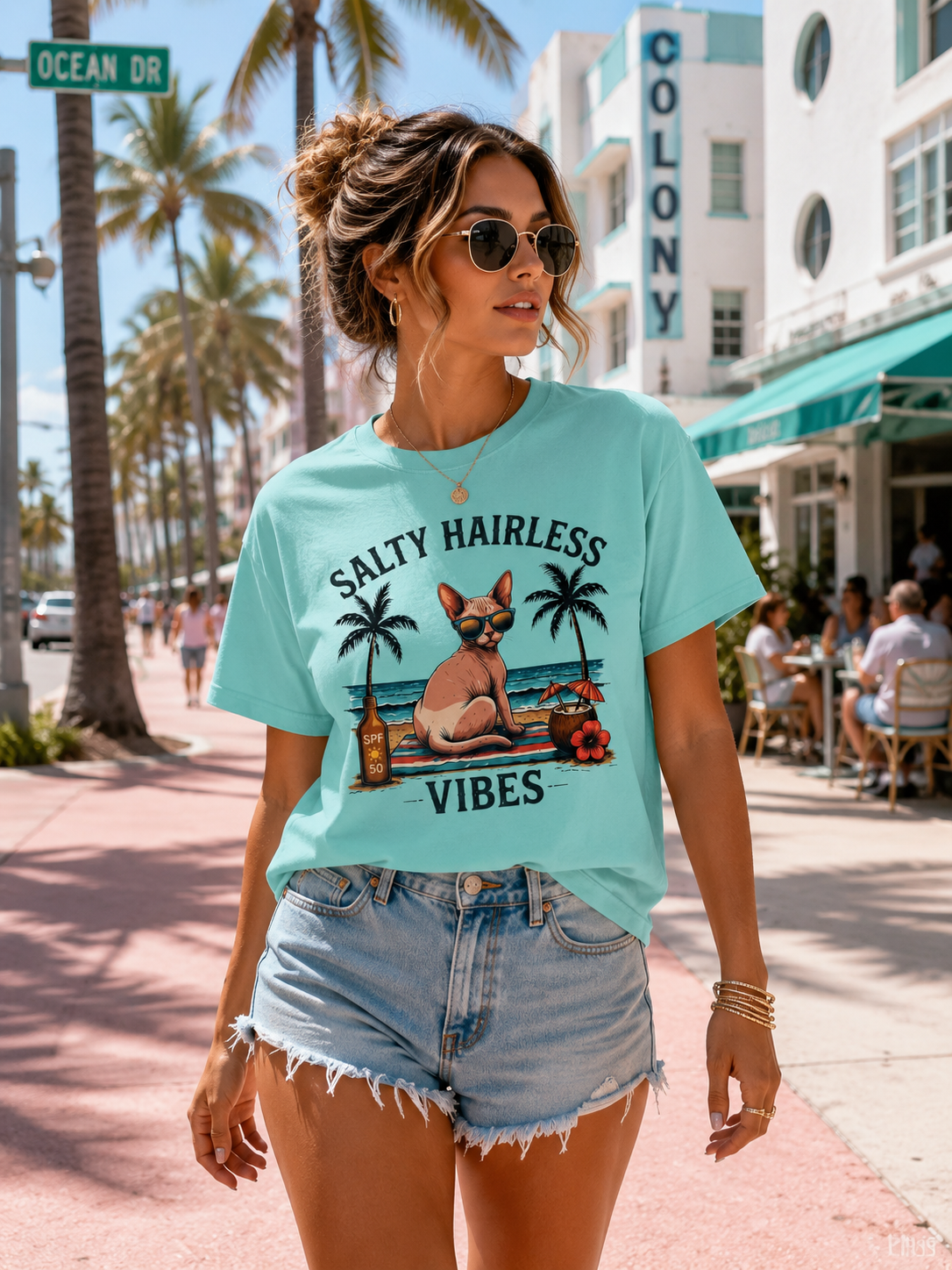 Salty Hairless Cat  Vibes T-Shirt