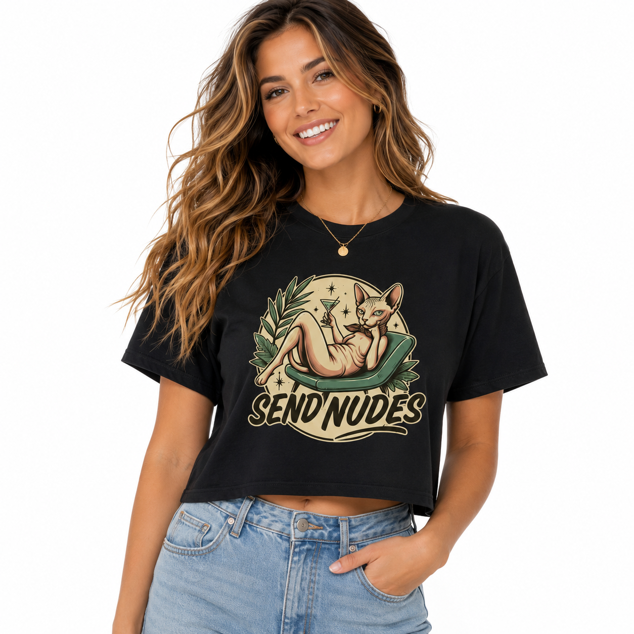 Send Nudes Crop Tee