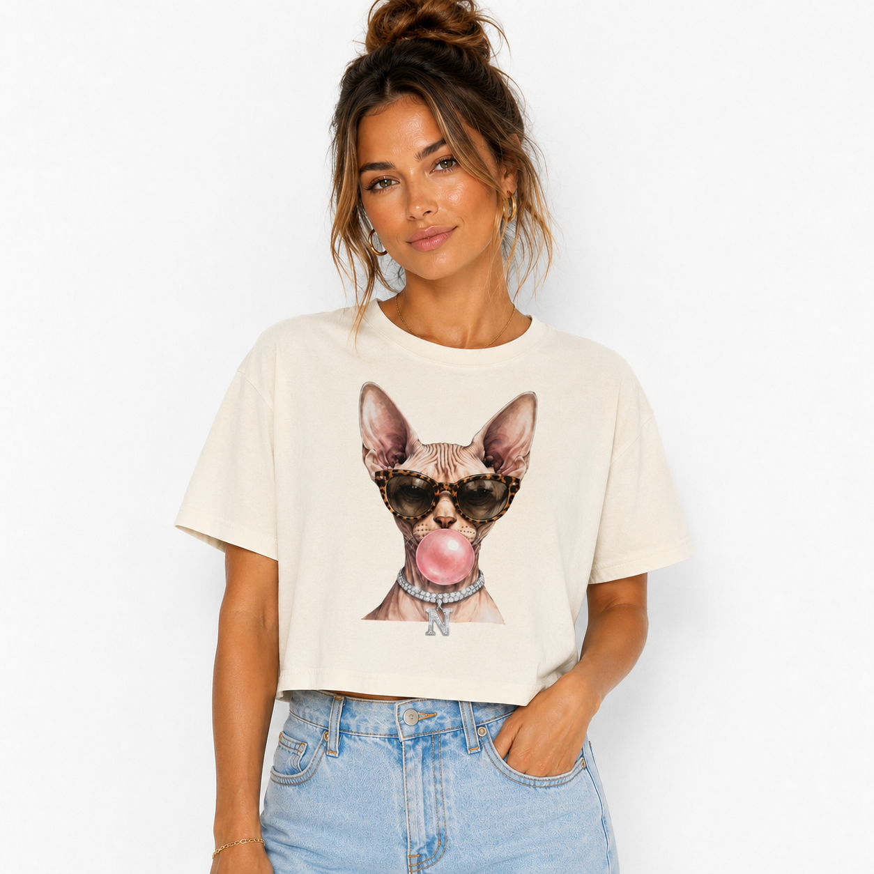 Bubblegum Sphynx Boxy Tee