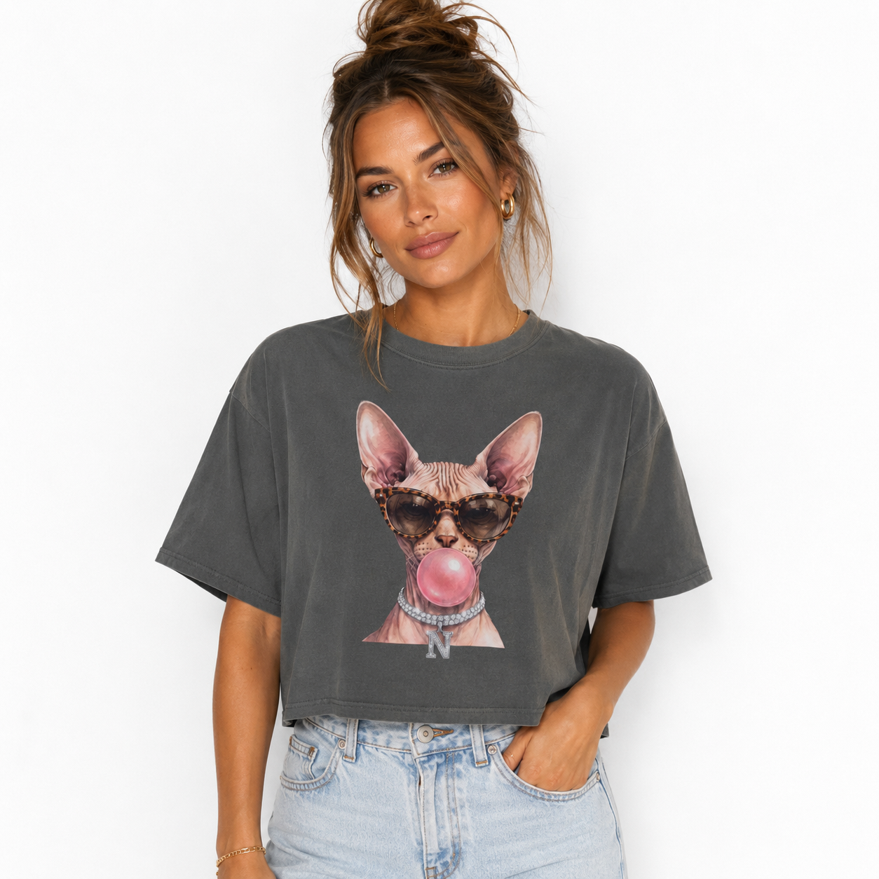Bubblegum Sphynx Boxy Tee