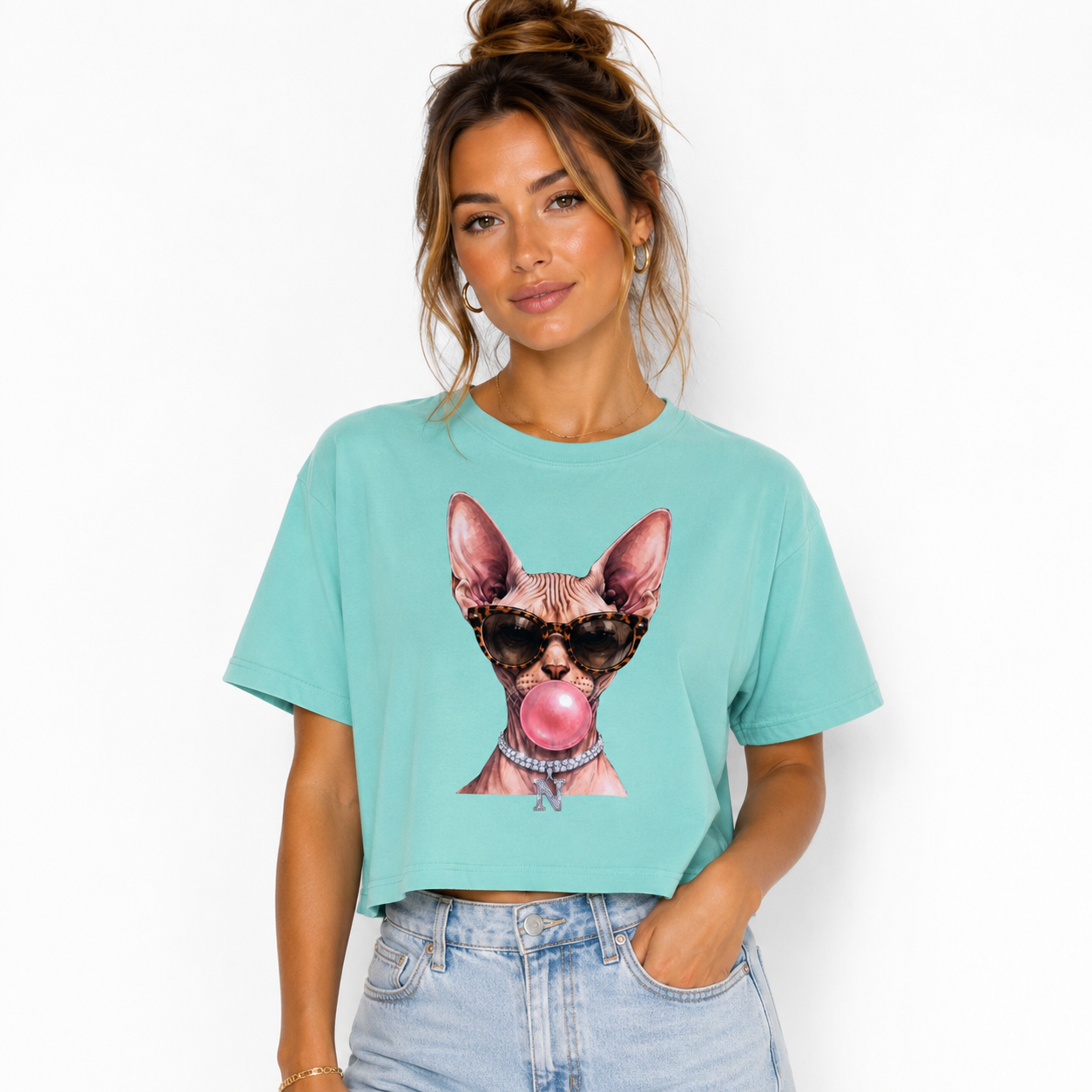 Bubblegum Sphynx Boxy Tee