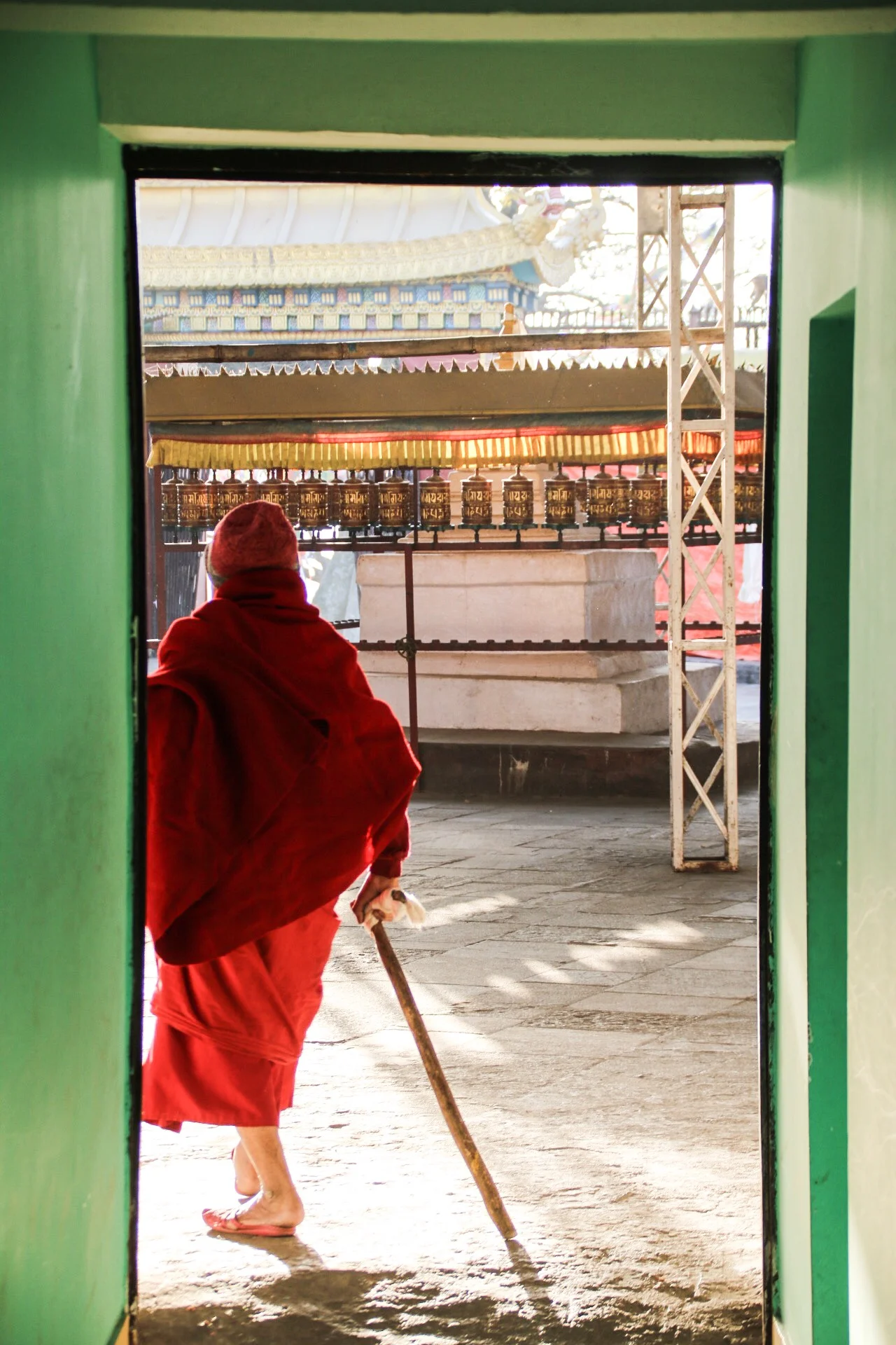 Monk, Monkey Temple Nepal