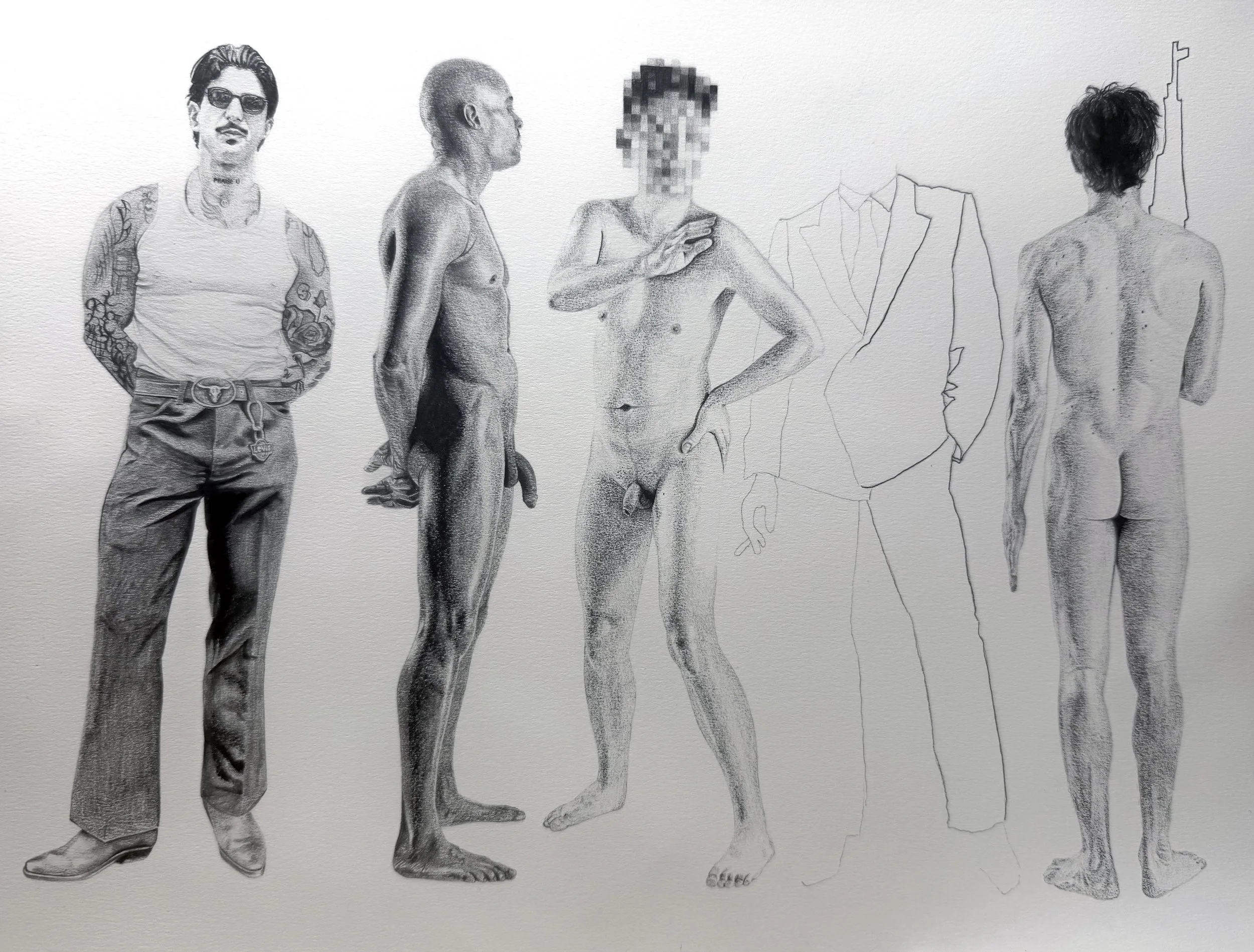  Brothers, Sons, Fathers graphite on paper 9 × 12 inches Price: 1,600   More info? Click here.  