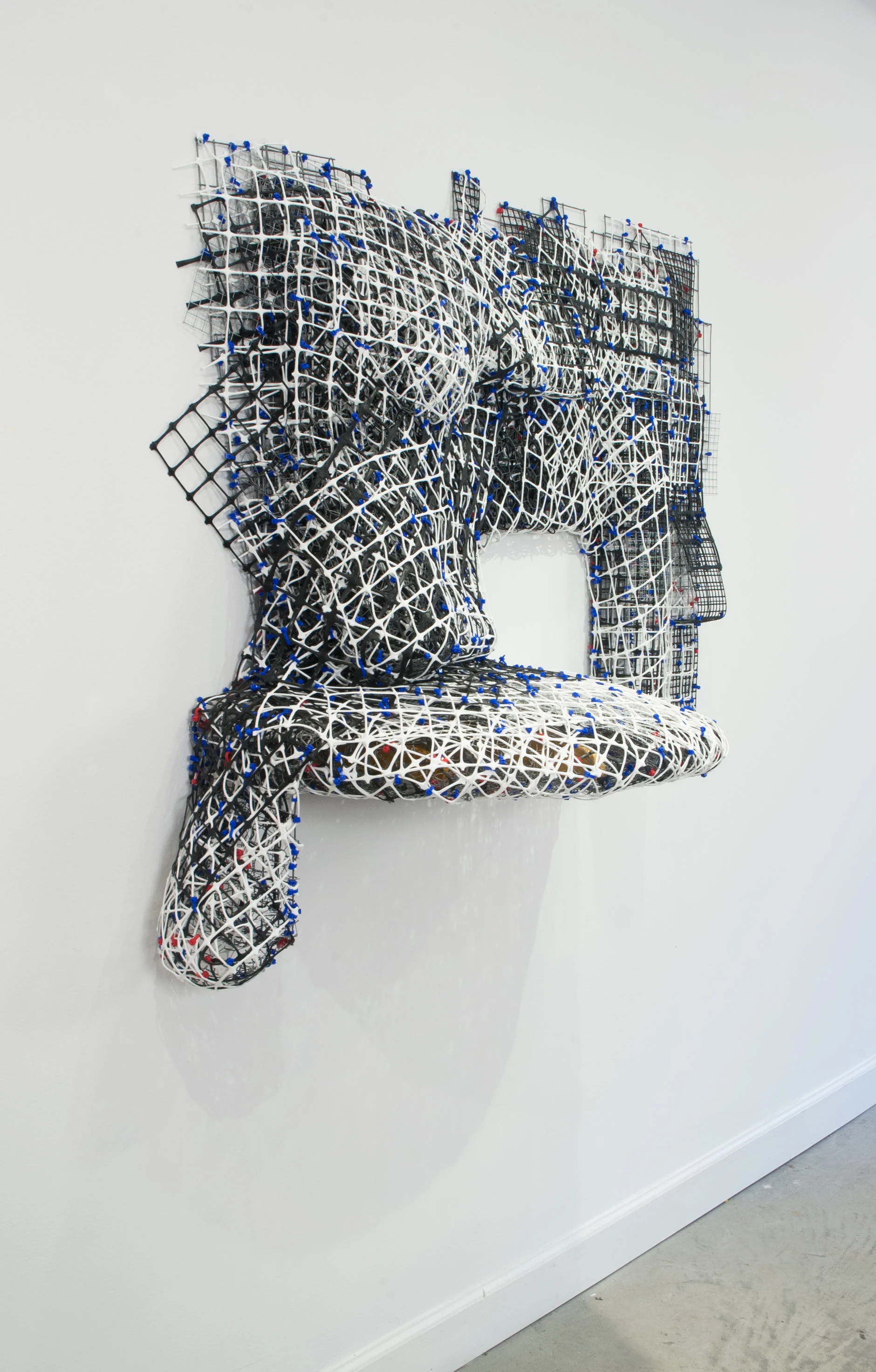 White_Black Drip 2016 plastic and metal fencing 42 X 53 X 17” Collection of the Housatonic Museum of Art