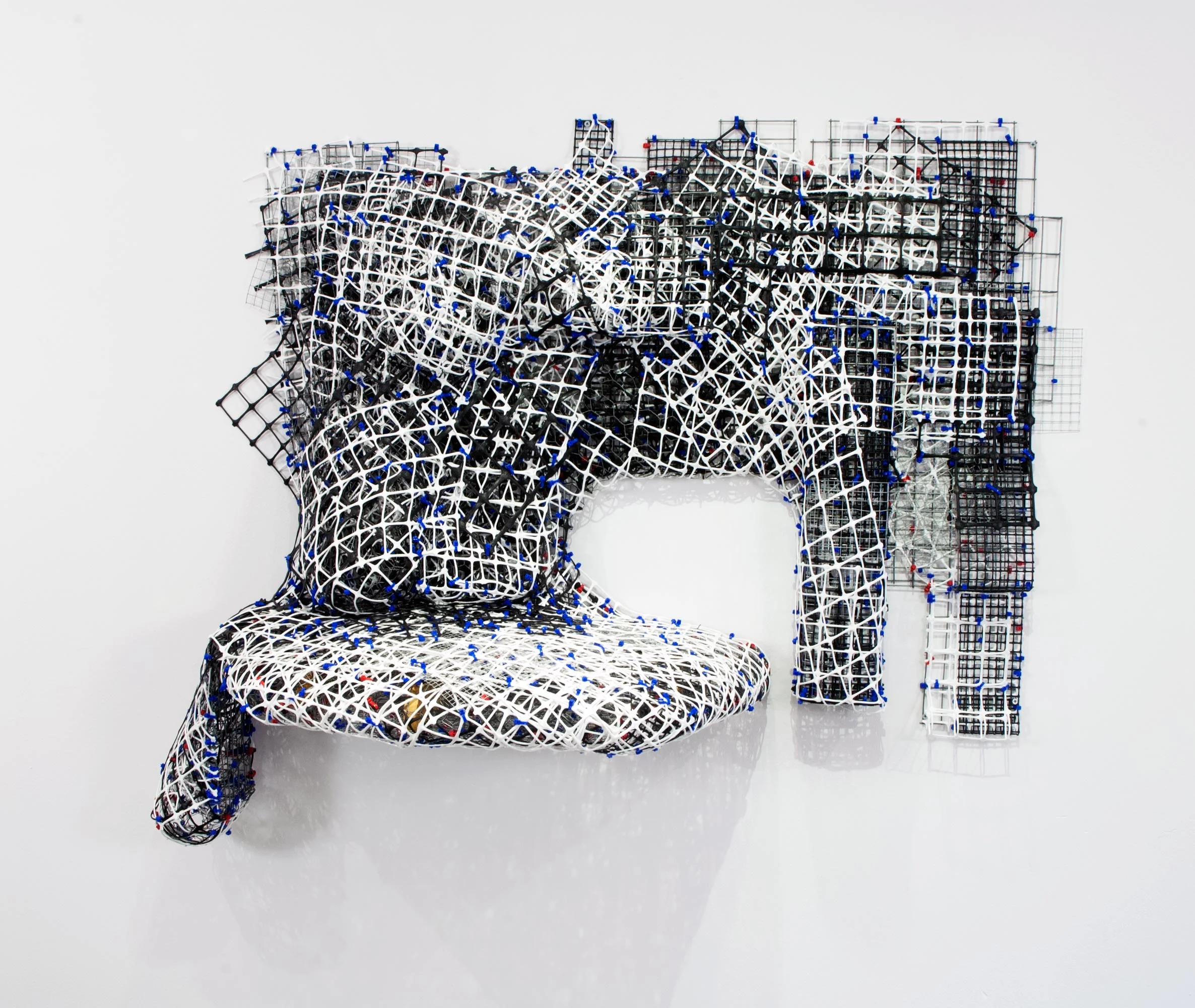 White_Black Drip 2016 plastic and metal fencing 42 X 53 X 17” Collection of the Housatonic Museum of Art