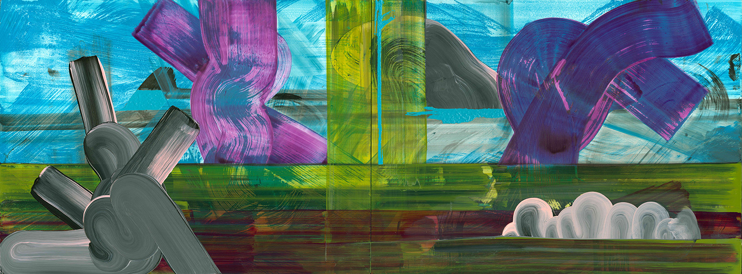 Architectural 'scape 2013 acrylic 18 X 48"