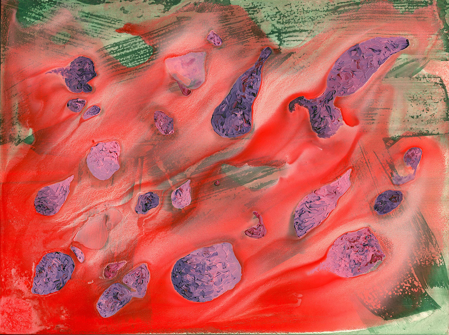   Purple_Green_Pink Abstraction   2014  acrylic  18 X 24"   