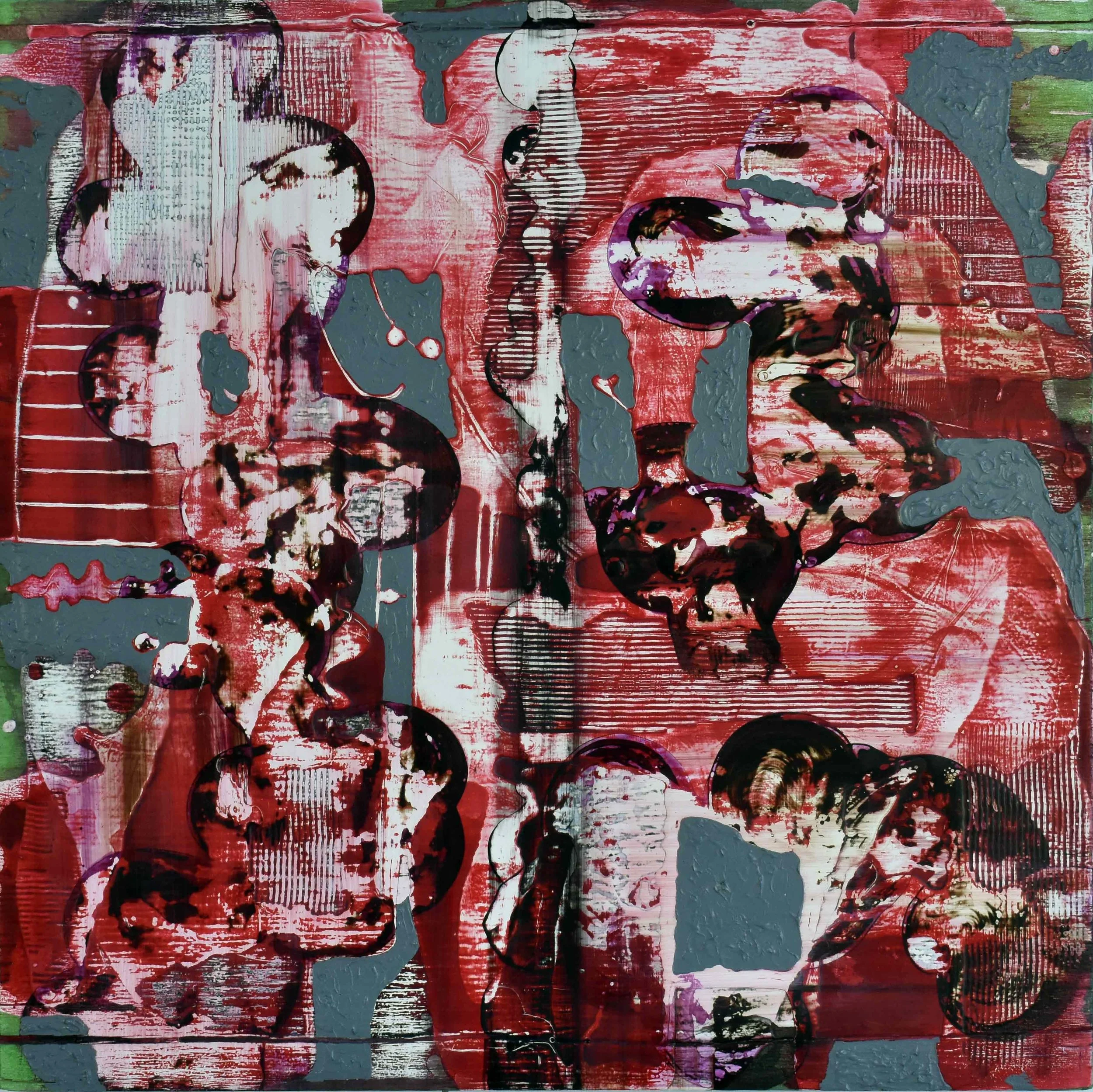 Ant Farm 4_2018 acrylic, clay slurry 24" x 24" 2018