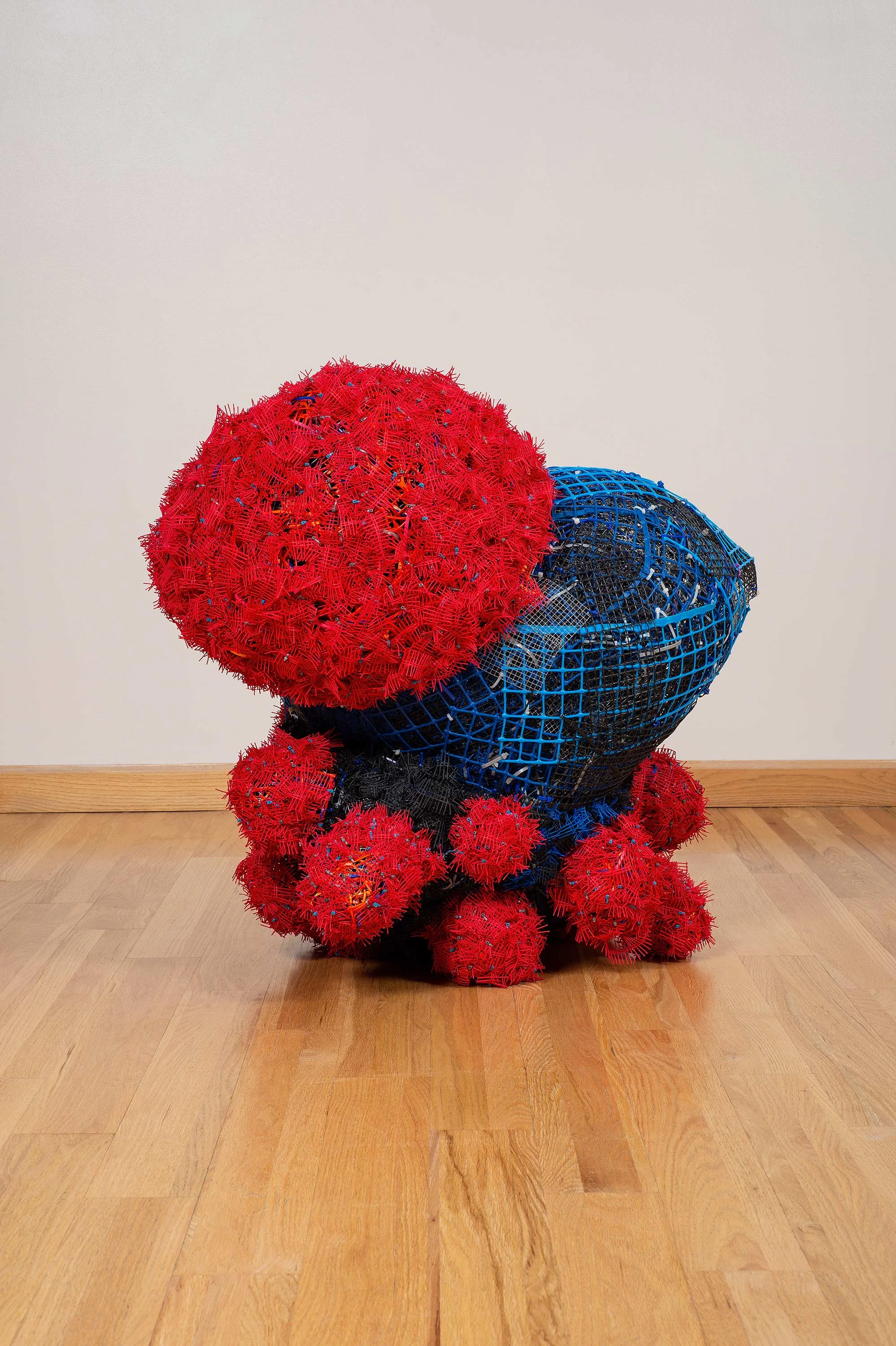 Excitable Boy 2006 plastic and metal fencing 36 X 40 X 32”