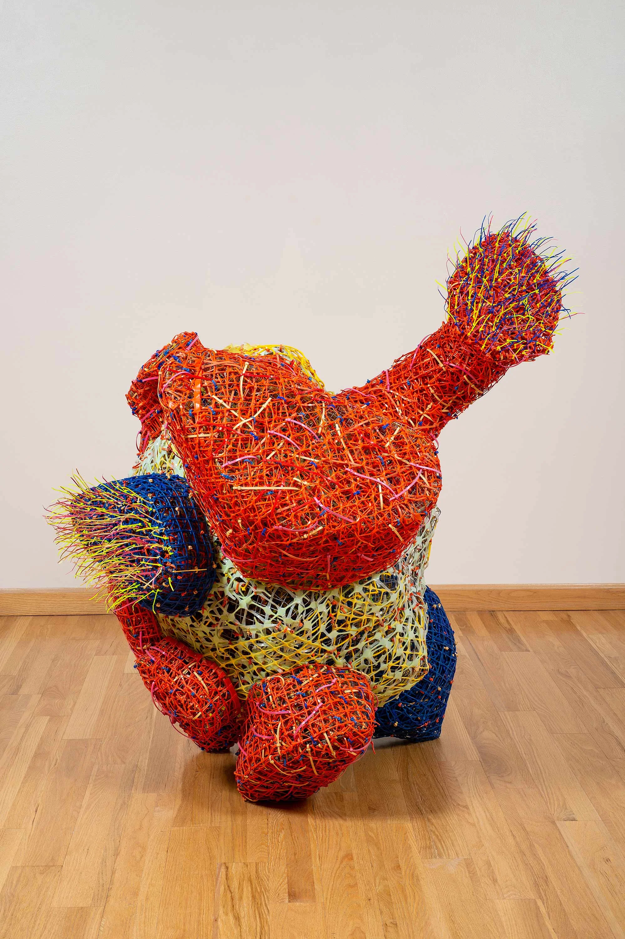 High Five 2004 plastic and metal fencing 58 X 48 x 44”