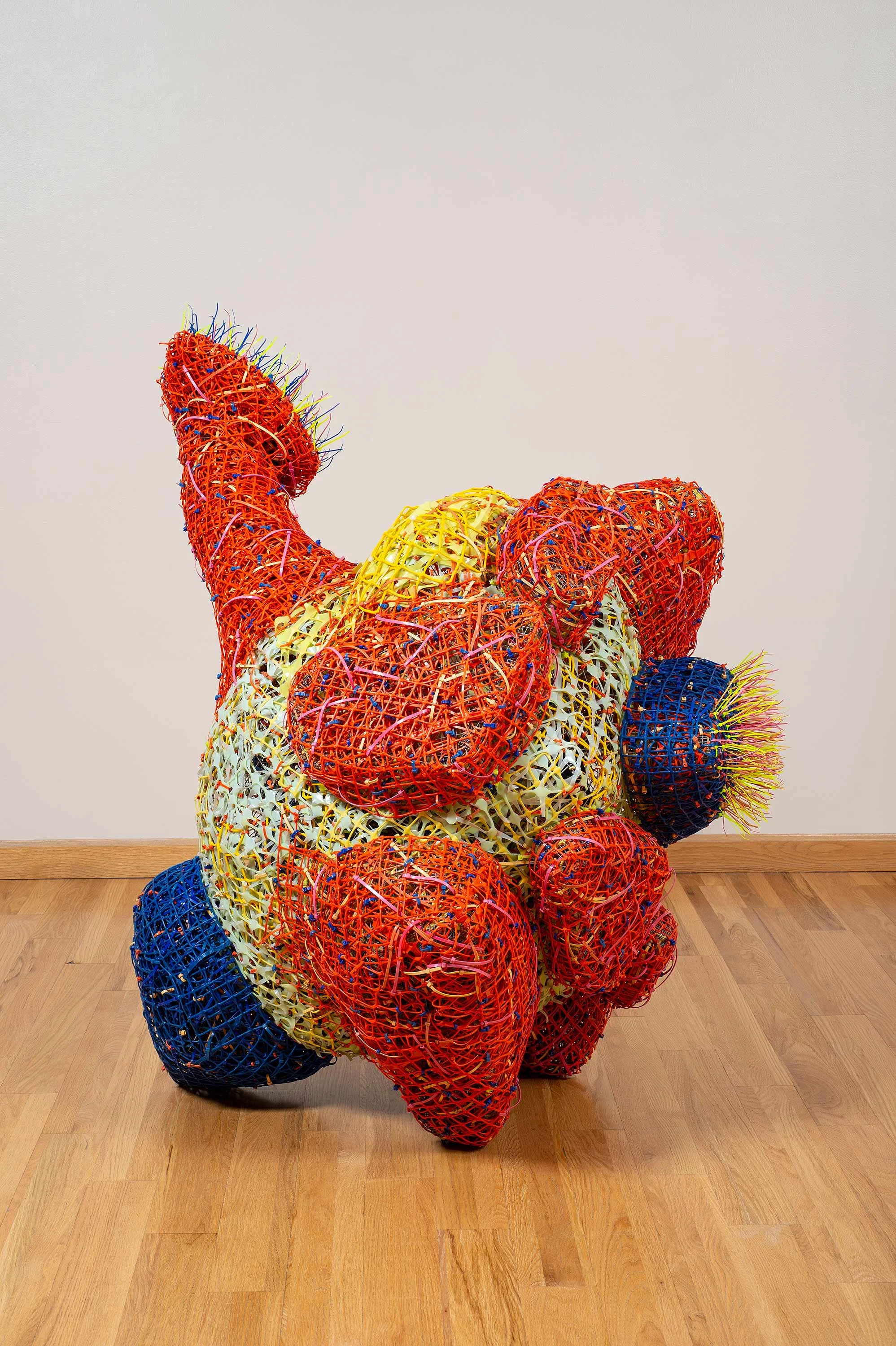 High Five 2004 plastic and metal fencing 58 X 48 x 44”