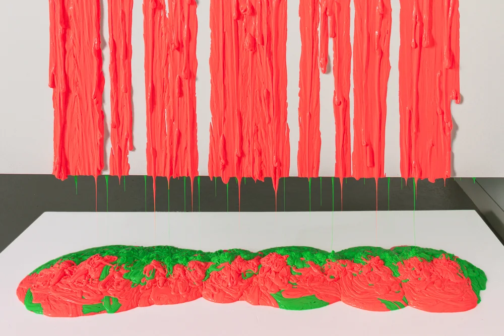 Putty Installation #1, Hot Pink _Lime Yellow detail