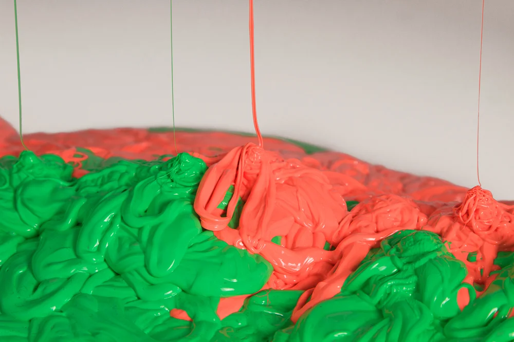 Putty Installation #1, Hot Pink _Lime Yellow detail