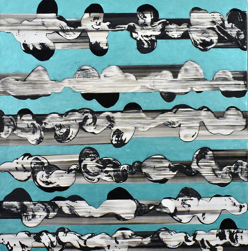 Wavelength 5_2018 2019 acrylic, clay slurry 24" x 24"