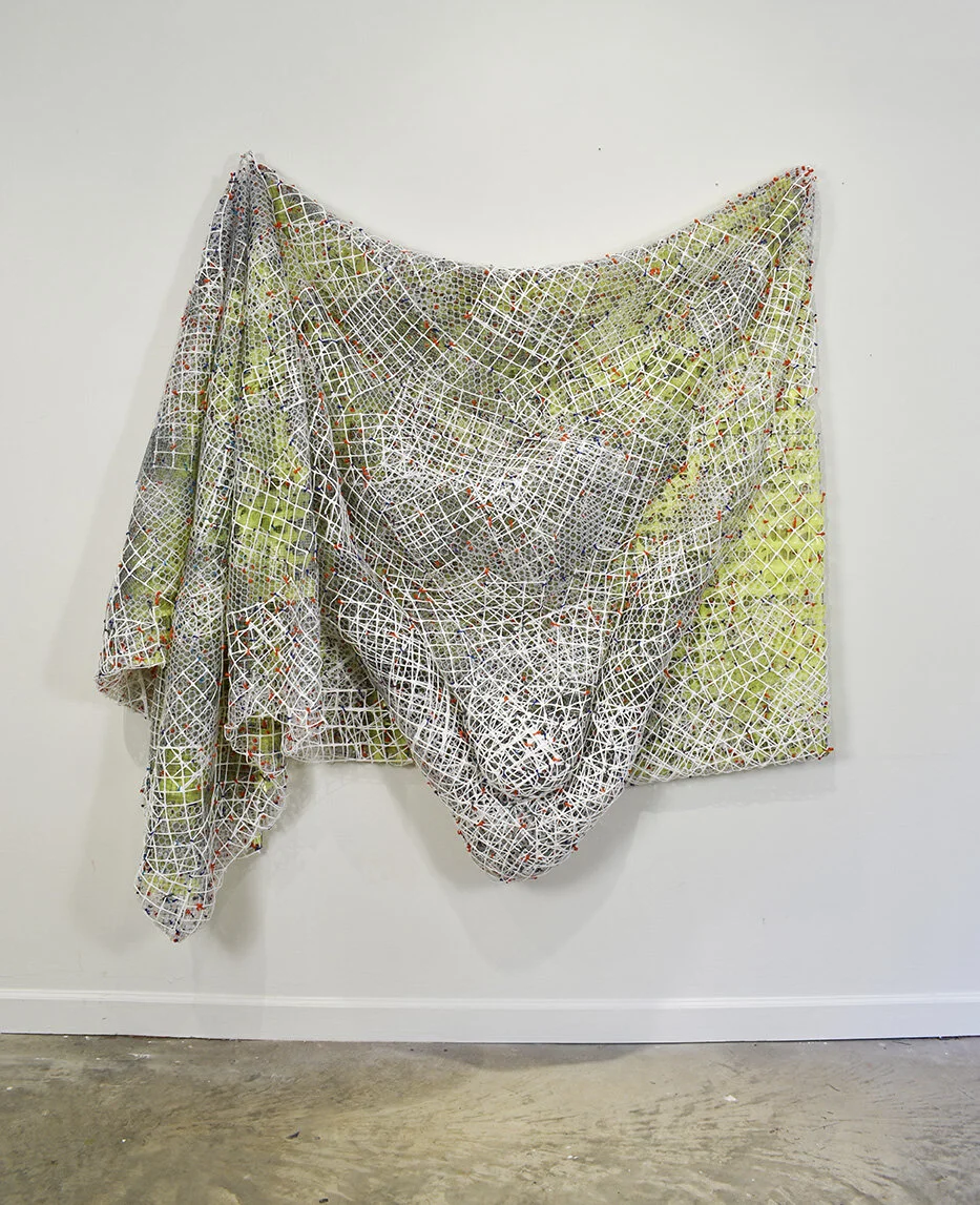 Kryptonite Drape Drip 2019 plastic and metal fencing 70 X 70 X 10”
