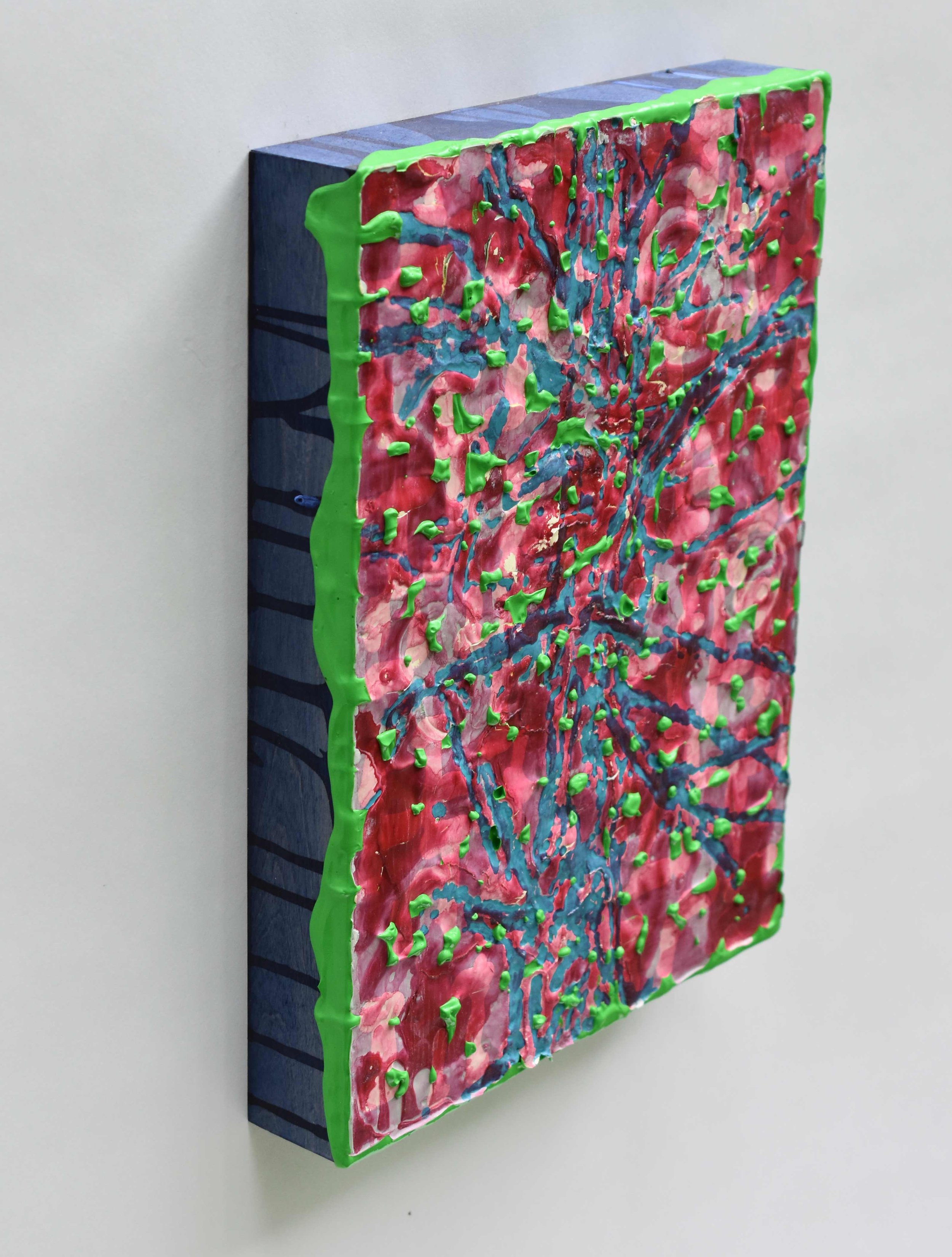 Pressed and Squeezed 5_24 2024 acrylic, clay slurry 16 × 12 × 2”