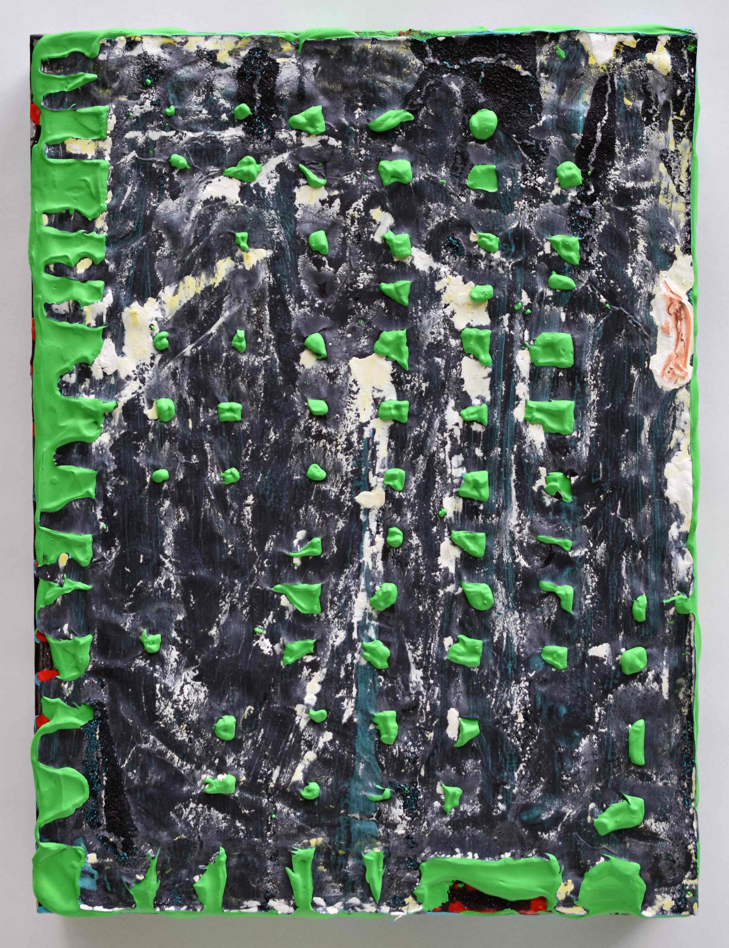 Pressed and Squeezed 1_24 2024 acrylic, clay slurry 16 × 12 × 2”