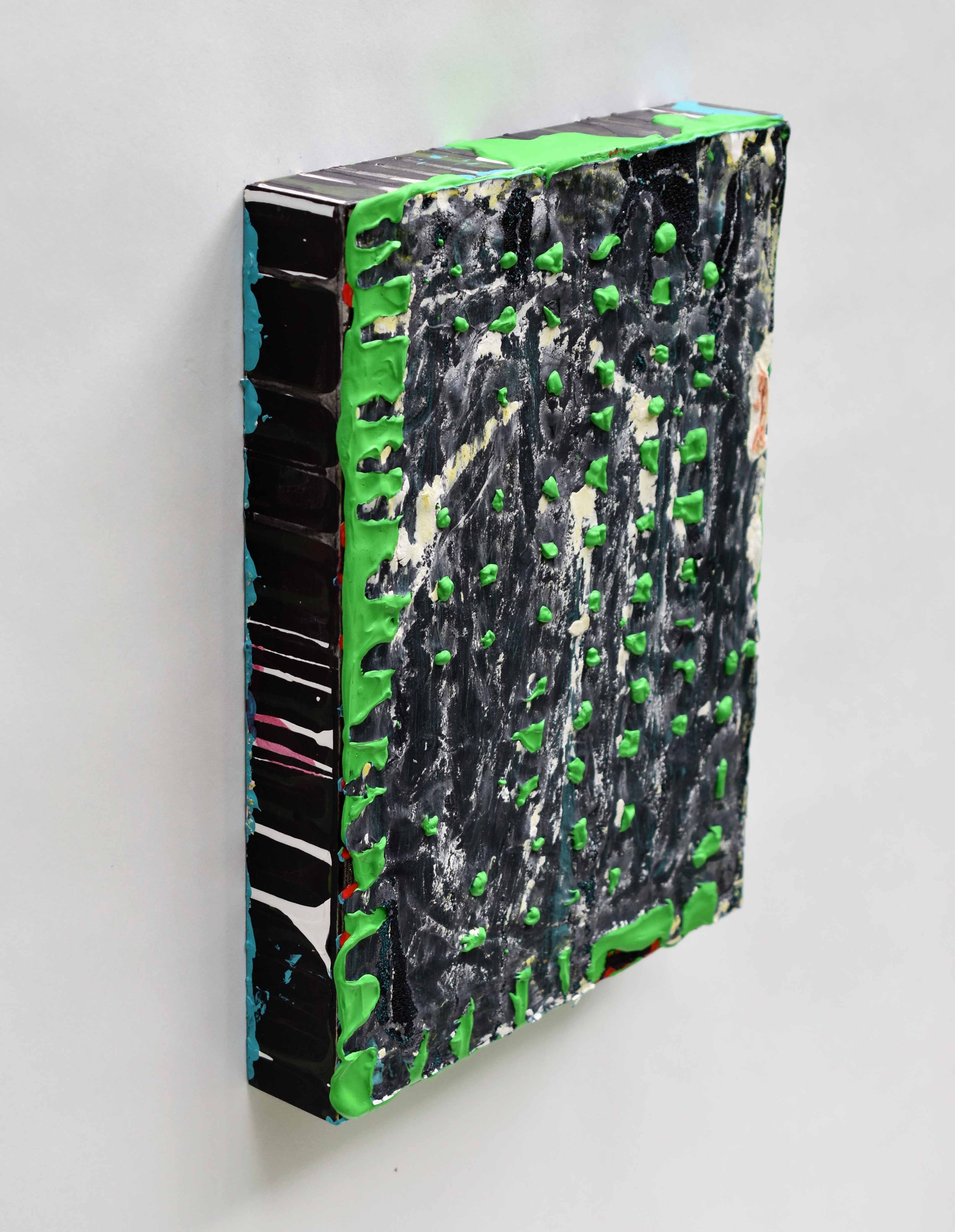 Pressed and Squeezed 1_24 2024 acrylic, clay slurry 16 × 12 × 2”