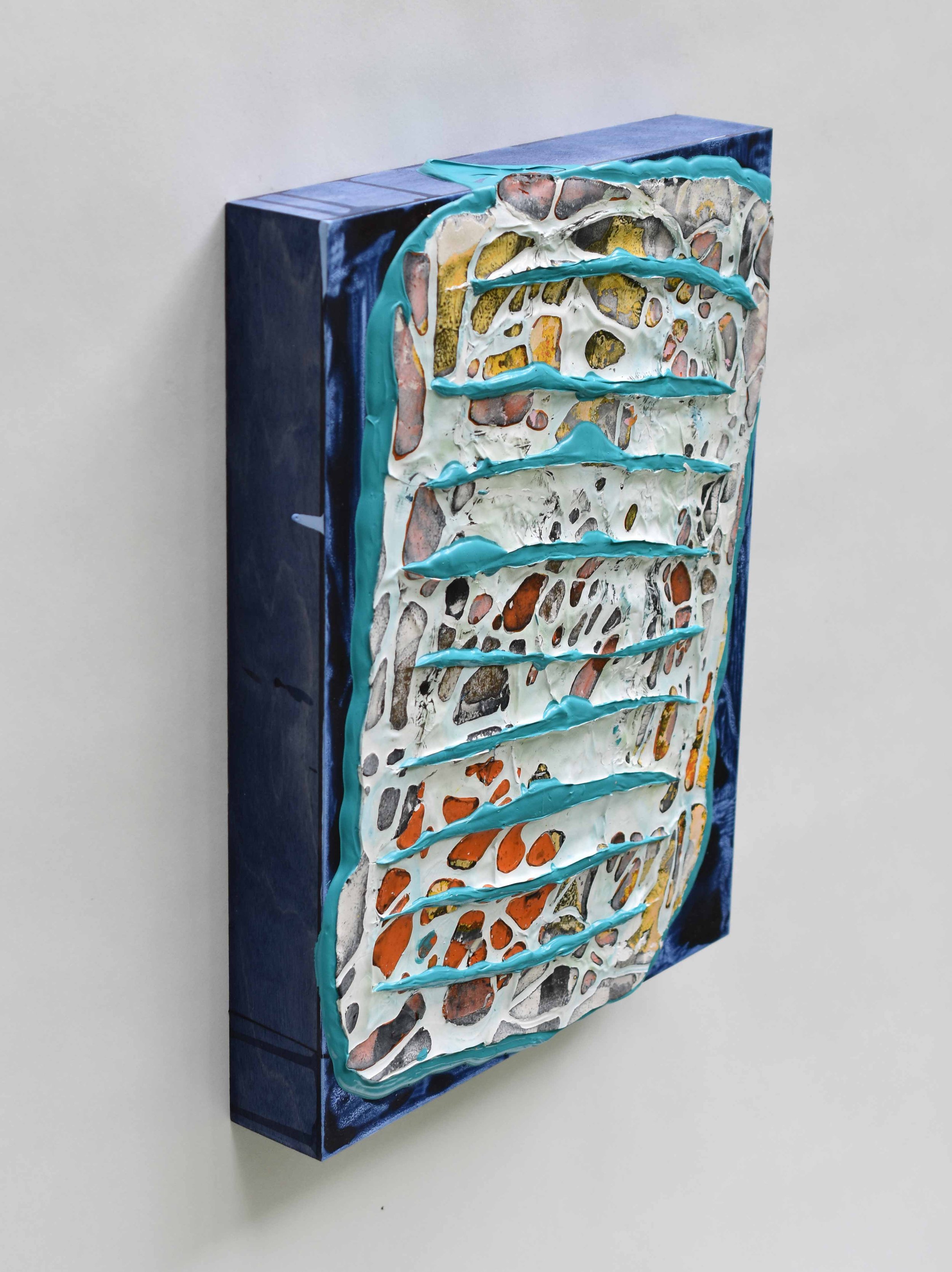 Pressed and Squeezed 5_24 2024 acrylic, clay slurry 16 × 12 × 2”