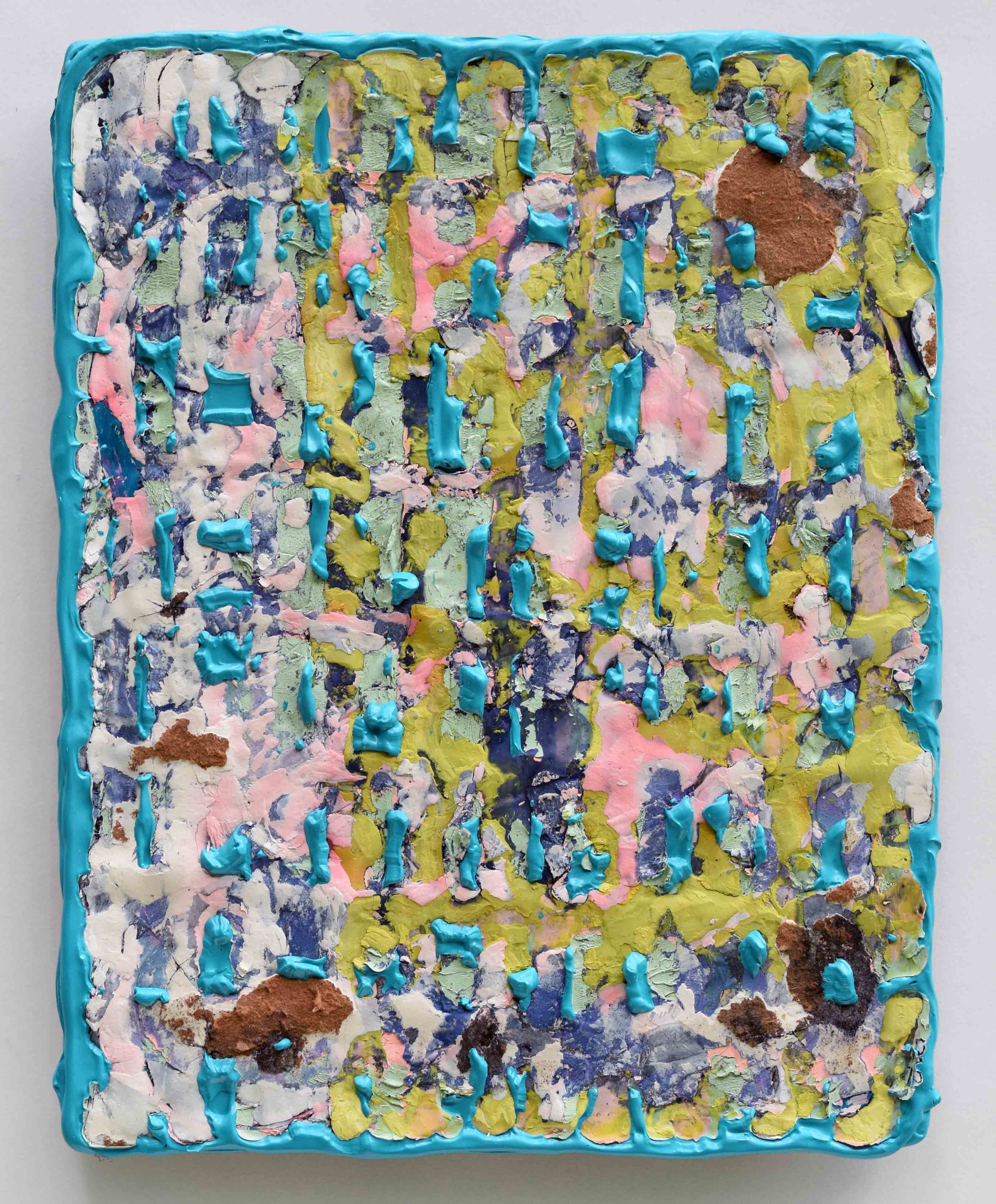 Pressed and Squeezed 2_24 2025 acrylic, clay slurry 14 × 11”