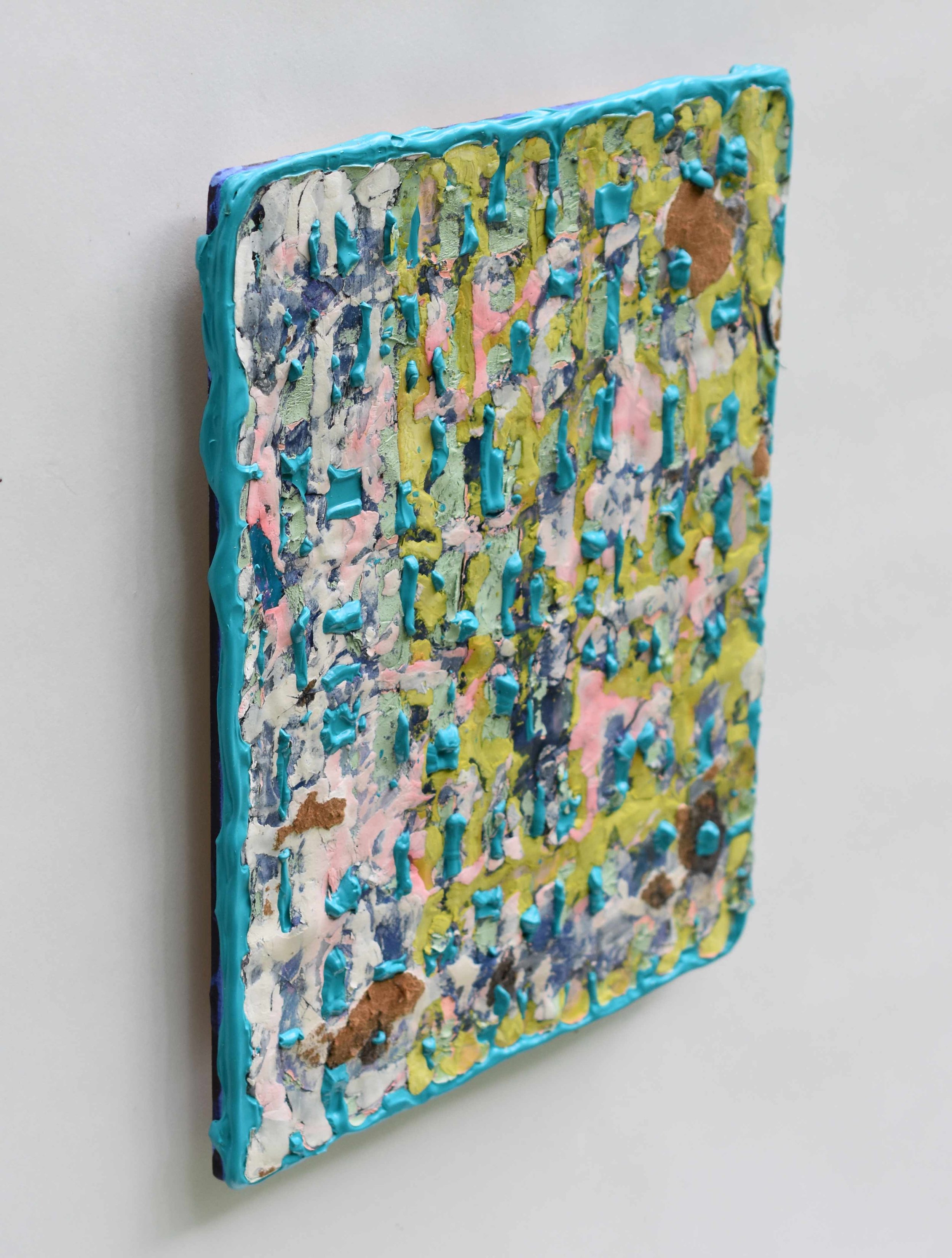 Pressed and Squeezed 2_24 2025 acrylic, clay slurry 14 × 11”