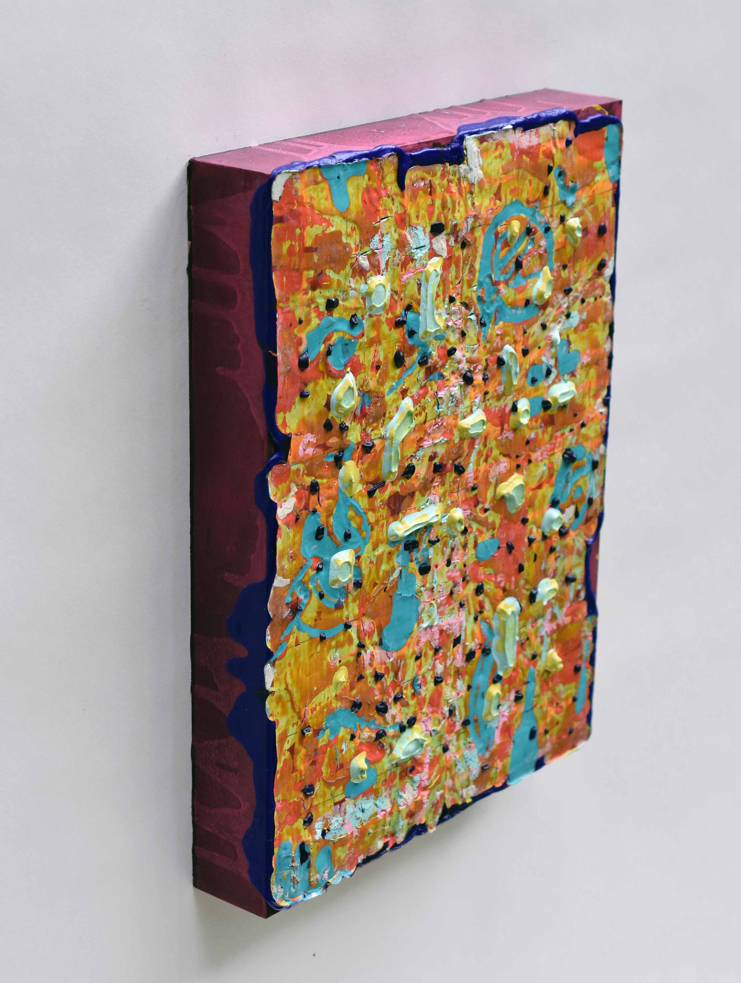 Pressed and Squeezed 1_25 2025 acrylic, clay slurry 16 × 12 × 2”
