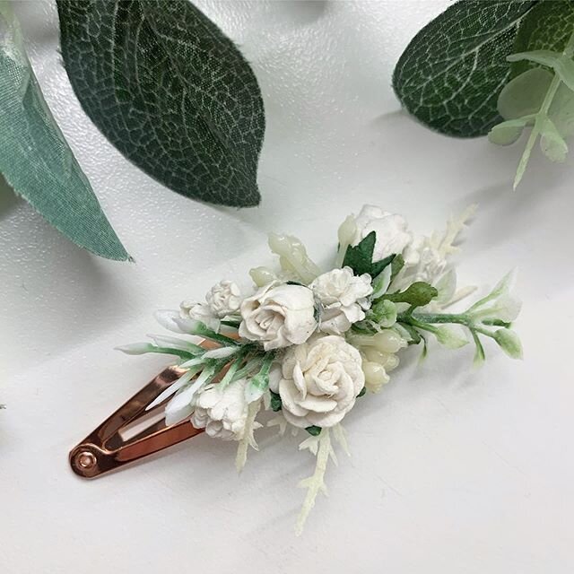 **Coming soon** I am so excited about these little beauties. Beautiful wild foliage and tiny rose buds on a rosegold snap clip. (A nightmare to make, but I adore them so they are worth it 😝)