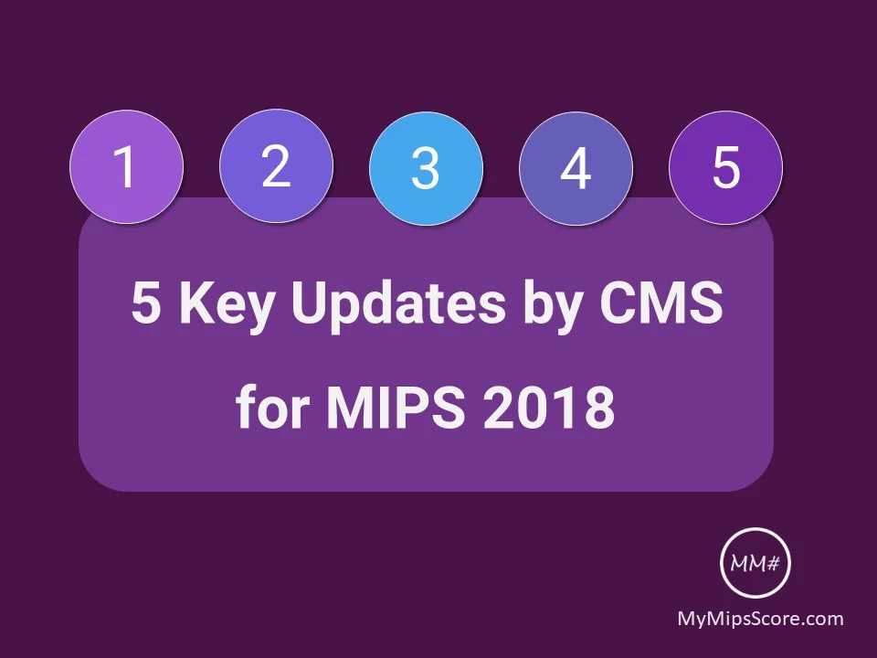 5 Key Updates by CMS for MIPS Performance Year 2018