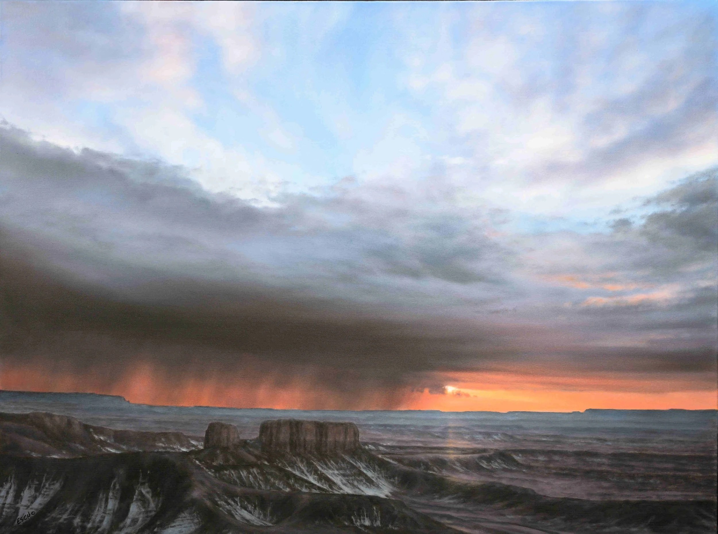 Mill Canyon Dusk 
36" x 48" Oil on Canvas