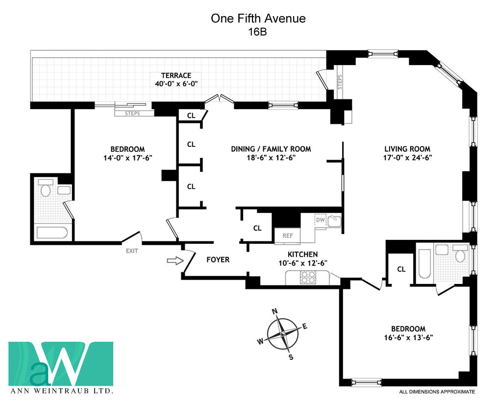 One Fifth Avenue Apt. 16B Floor Plan