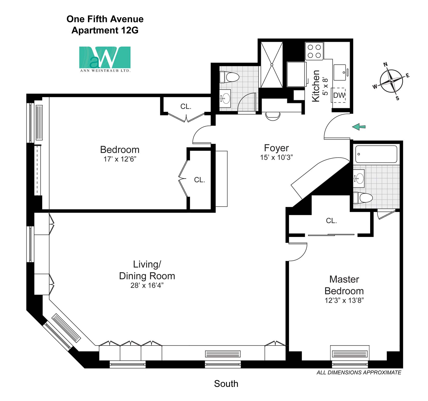 One Fifth Avenue Apt. 12G Floorplan