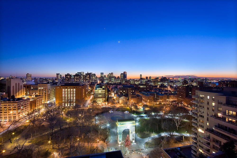 1 Fifth Ave Apt. 22AD Nighttime Window View of Washington Sq. Park