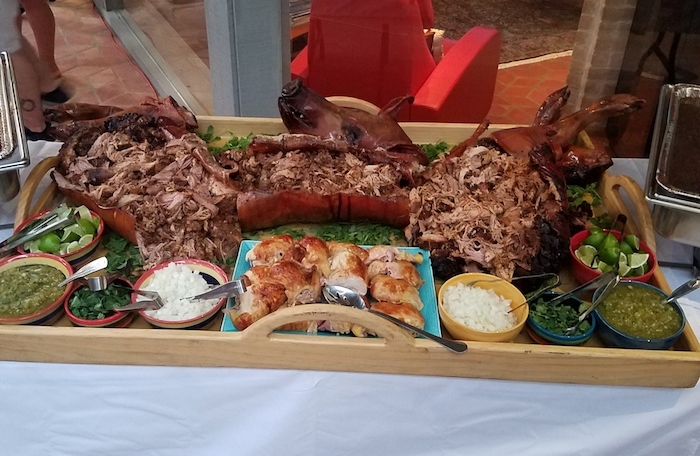A Cuban pig roast with all the trimmings. 