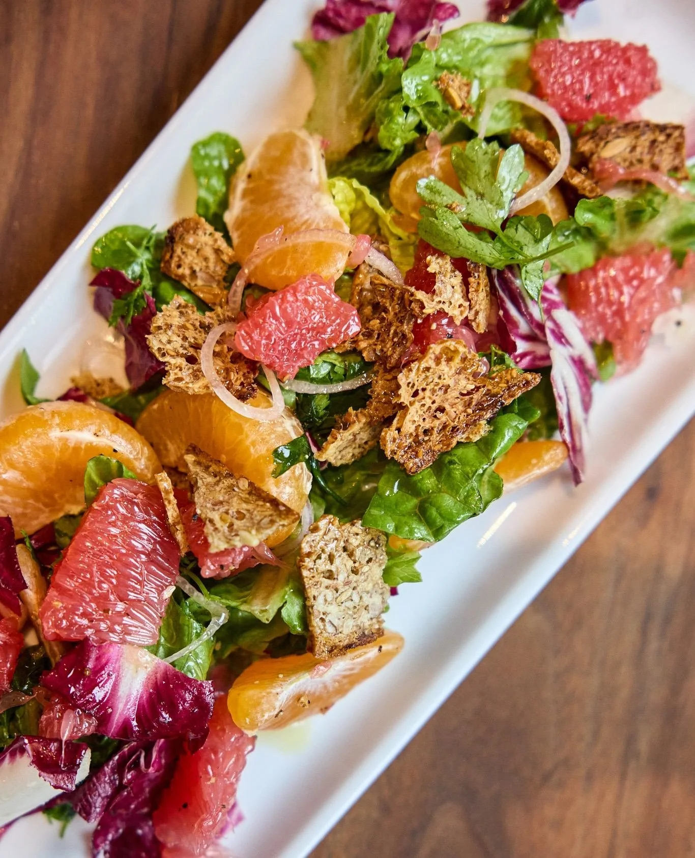 Ease into the new year with us.⁠
⁠
🌿 Little gems, satsumas, grapefruit, endive, seeded croutons, onions, herbs⁠
🌿 Gulf cobia, autumn squash, brown butter, chanterelles, sage⁠
🌿Golden beets, local persimmons, arugula, candied pecans, whipped goat c