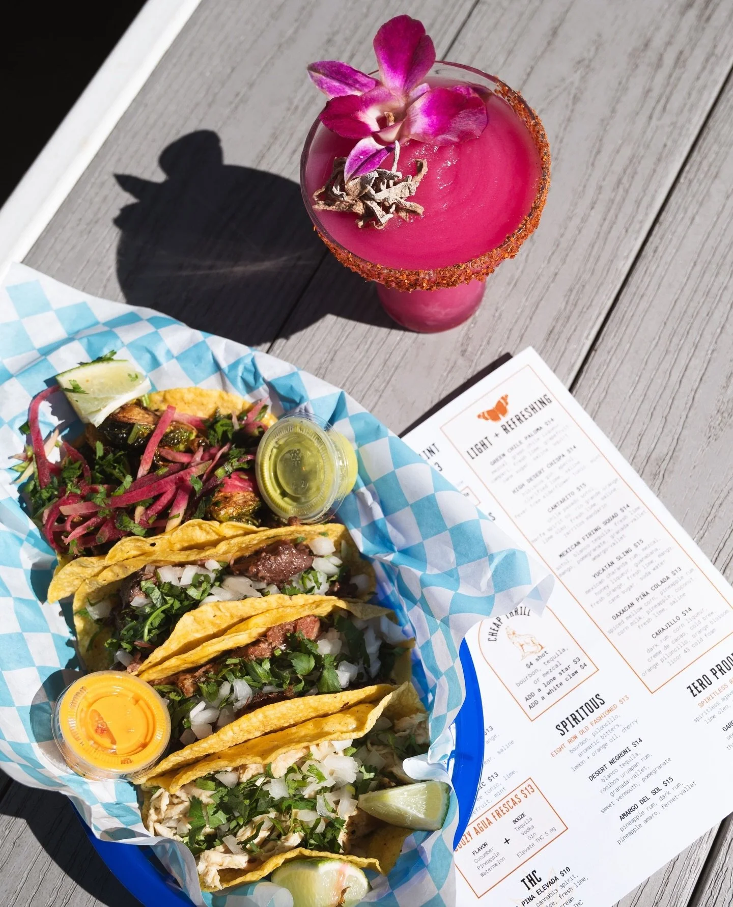 Tacos built from the tortilla up. Nixtamalized in-house and made fresh daily. Margarita is optional, but highly encouraged.