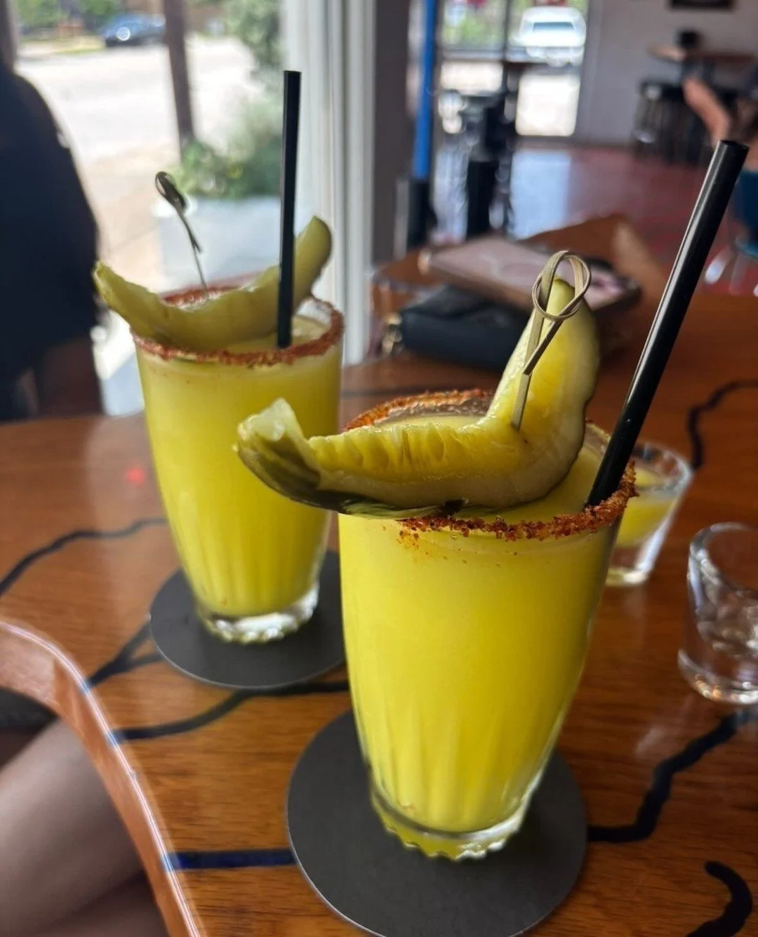Don't knock it 'til you try it. Frozen Dill Pickle Lemonade with @titosvodka, brine from @bestmaidpickles and lemon.⁠
⁠
📸: @dspnfoodies