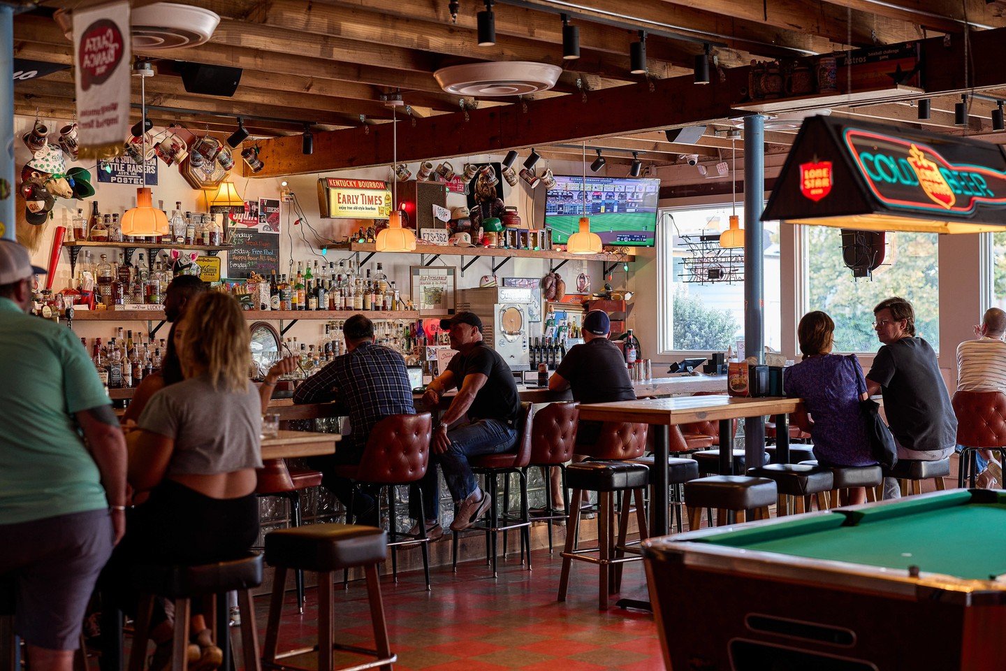 Astros are in the playoffs! That means extended happy hour through the game and $2 dogs. Come watch it with sound on starting at 4 pm.⁠