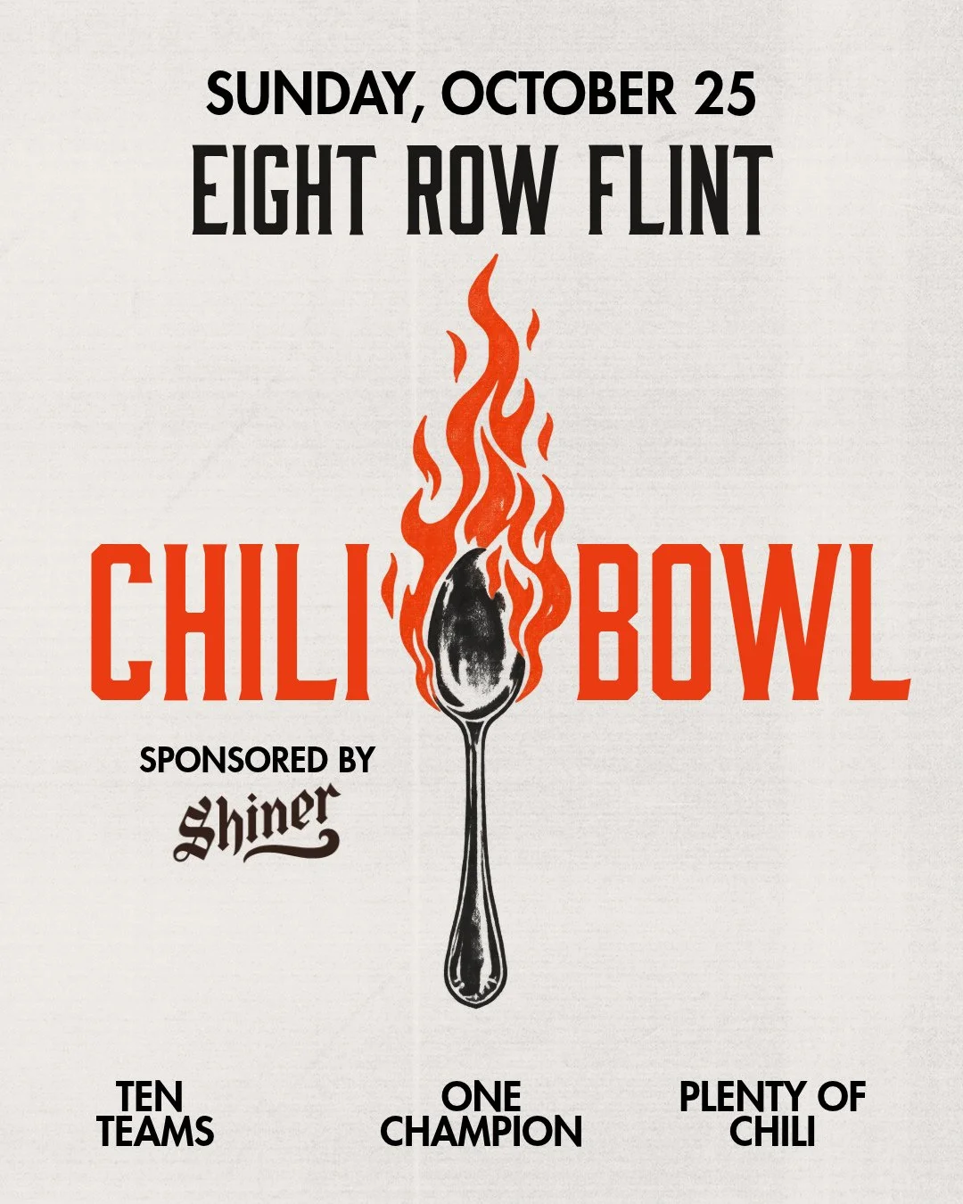 Chili people, this one's for you. 🌶️ We're getting ready for our 2nd annual Eight Row Chili Bowl on Sunday, October 25, and we still have room for teams. Think your recipe has what it takes? DM us or email christina@eightrowflint.com to get in on it