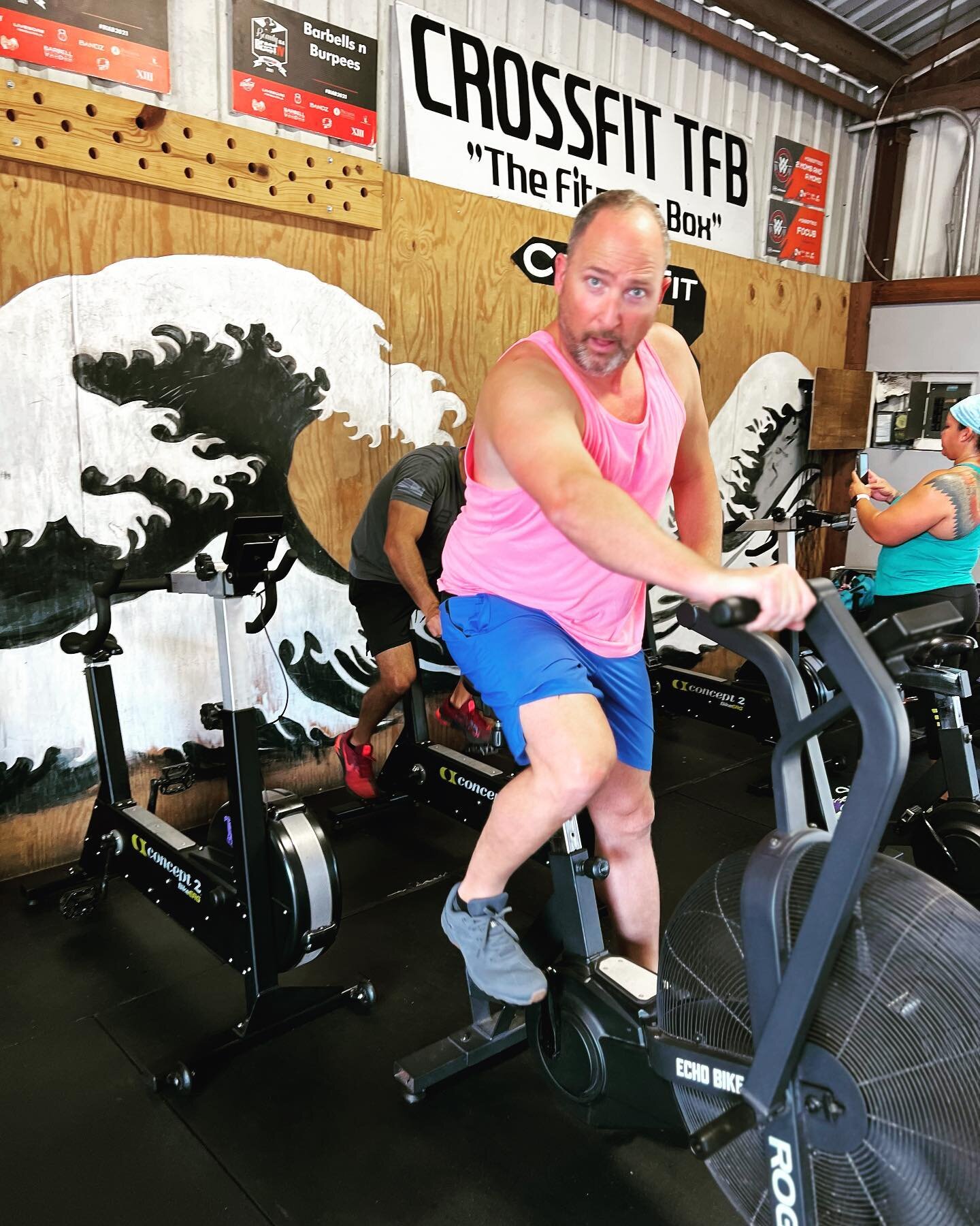 Feeling the burn on the @roguefitness Echo bike! 🔥💪 At CrossFit TFB, we love incorporating the Echo bike into our workouts. It's a killer cardio exercise that will push you to your limits and help you achieve your fitness goals. Come join us for a 