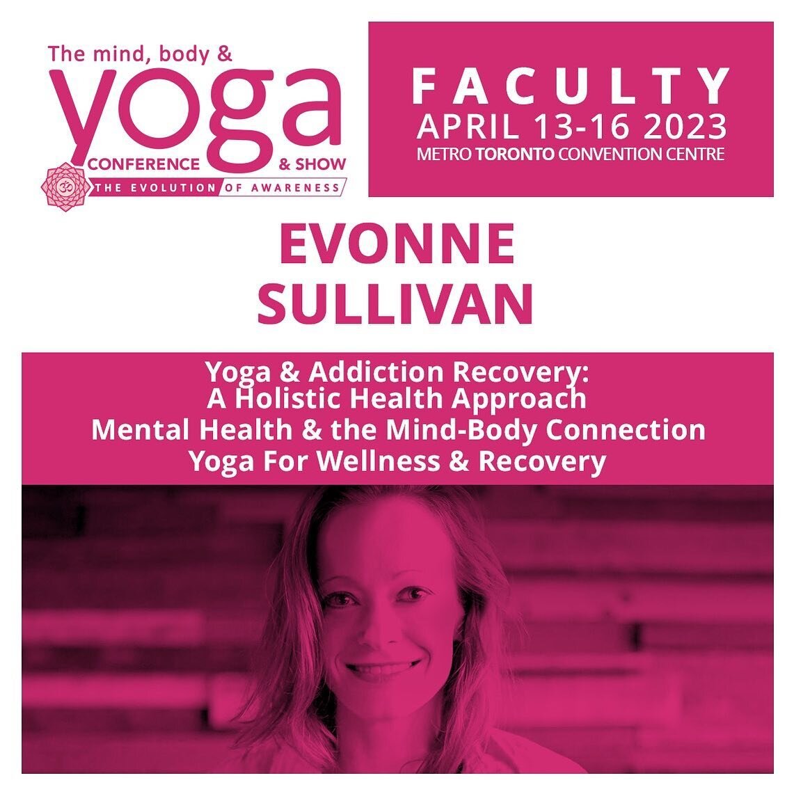 The Toronto Yoga Conference &amp; Show is back! This coming weekend, April 13 - 16, @yogaconference @mtcc_events 

I&rsquo;m looking forward to presenting workshops focused on mental health &amp; addiction recovery; combining specialized teachings &a