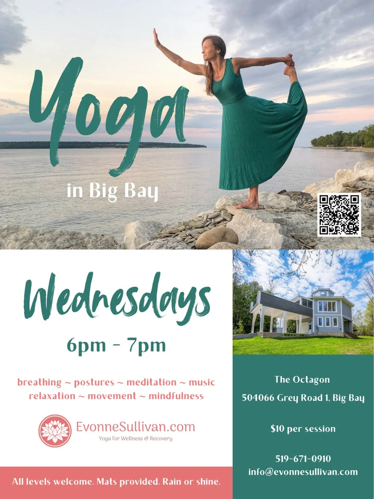Join us for Yoga in Big Bay! 

Every Wednesday, starting June 24th, we will gather in Big Bay to practice yoga, and bring together community. Feel free to reach out with any questions. 

&mdash;&mdash;

Date: Wednesdays - 6 pm to 7 pm

Location: The 
