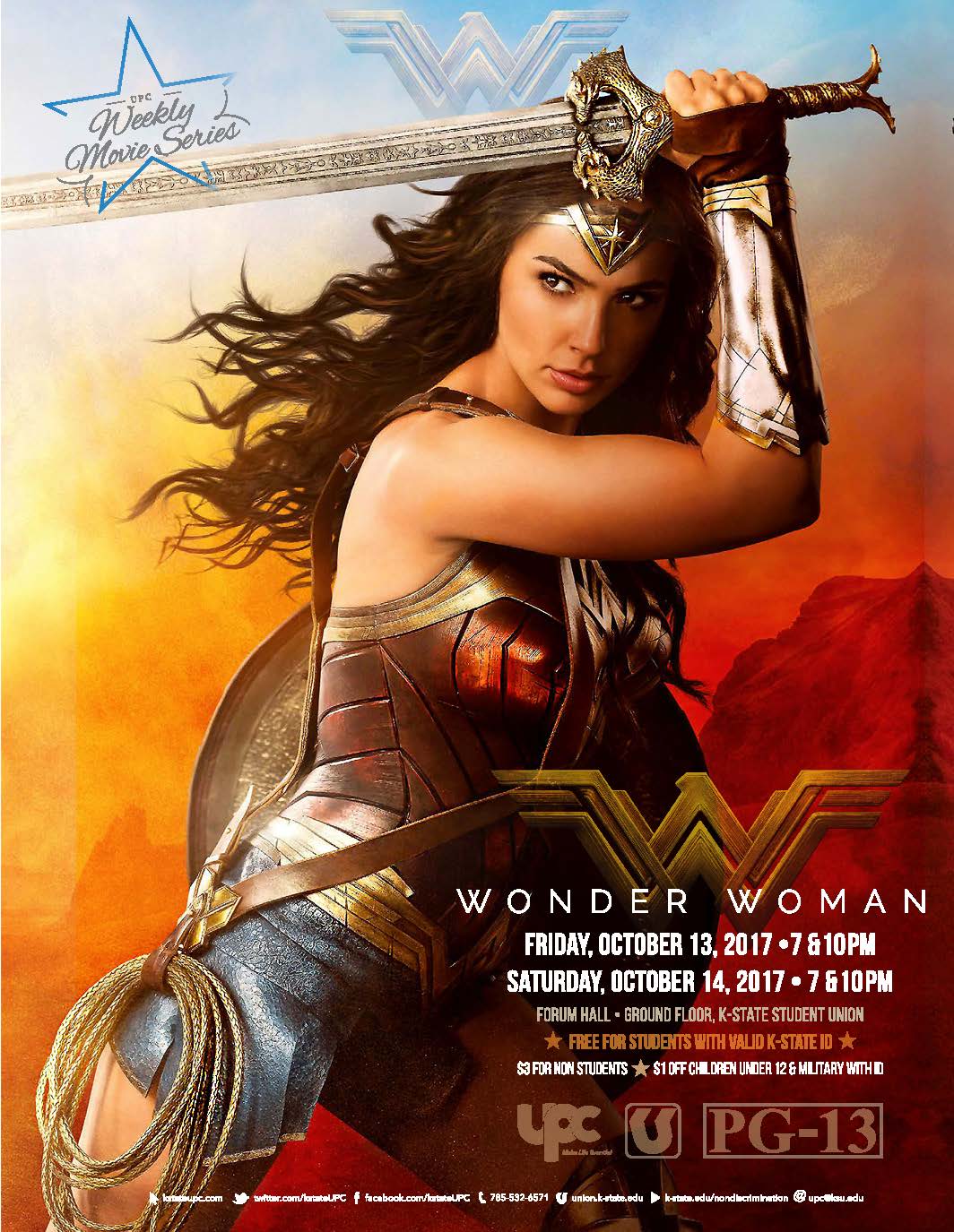 Film: Wonder Woman (PG-13) — K-State Student Union Program Council