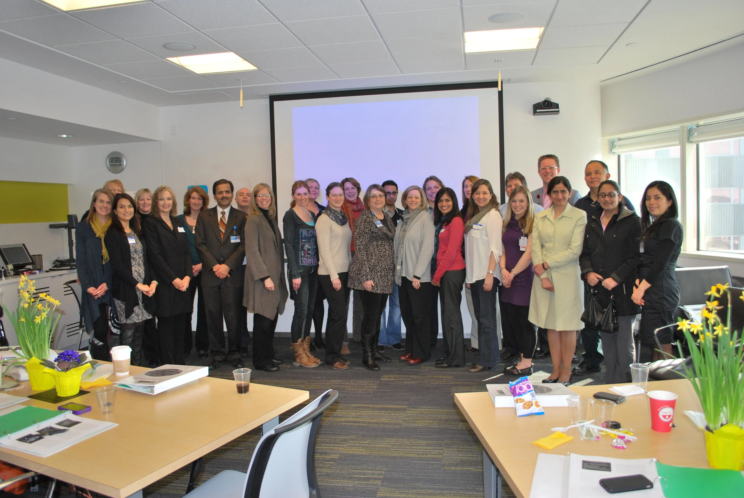 First participants from Attention Interpretation Therapy class (Dr. Amit Sood and Linda near the left)